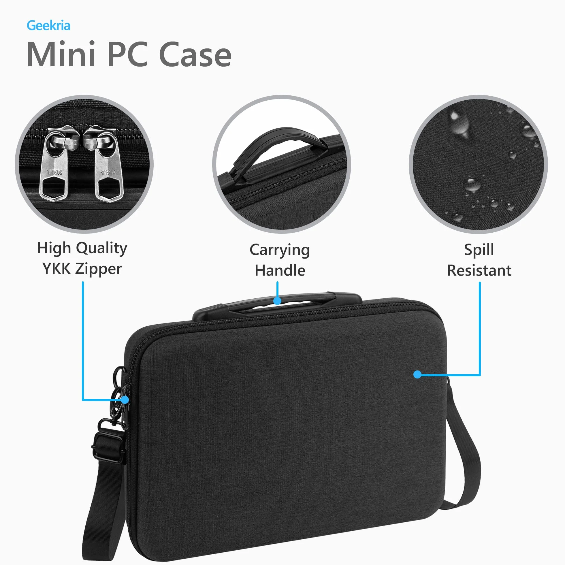 Geekria twarda walizka podróżna do mini PC, kompatybilna z Apple 2020/2023 Mac Mini M2/M1 (ciemnoszara)