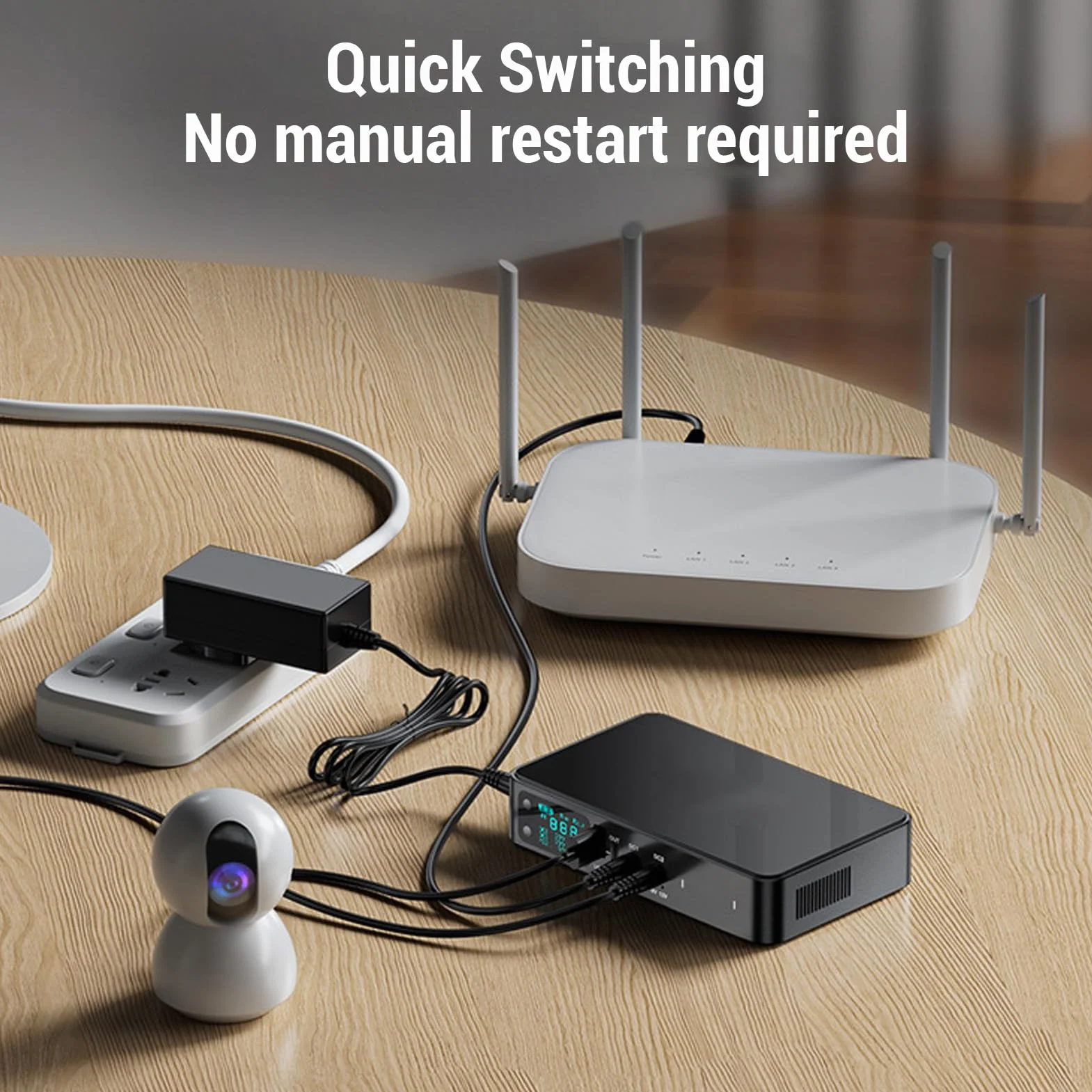 Mini UPS, zasilacz bezprzerwowy 18000mAh UPS Battery Backup, wyjście USB Tyрe C 5V DC 5V 9V 12V zasilacz do routera, modemu, kamery bezpieczeństwa