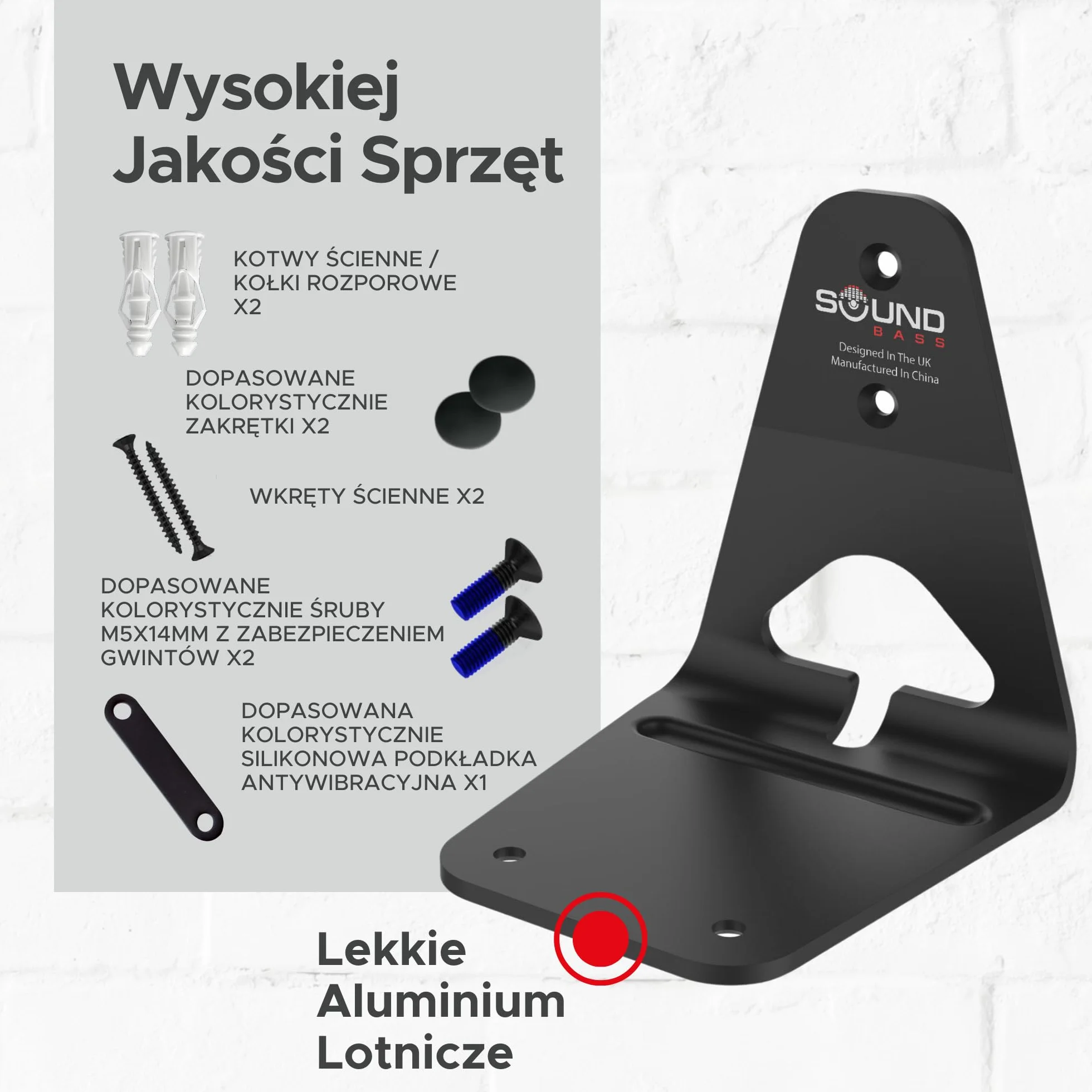 Sound Bass ERA300 Uchwyt Ścienny, Niski Profil, Czarny, Zestaw Podwójny, Kompatybilny z Głośnikiem Sonos ERA 300, Kompletny ze Wszystkimi Elementami Montażowymi