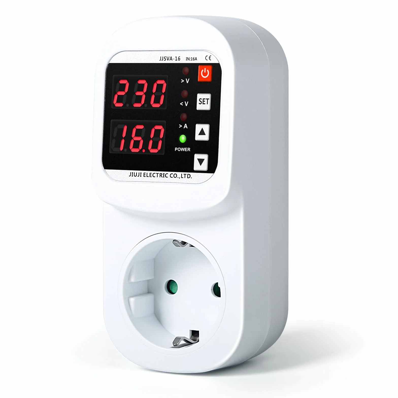 Jadeshay Gniazdko przeciwprzepięciowe 16 A AC 220 V regulowane automatyczne zabezpieczenie przed prądem elektrycznym z ochroną przed odgromową