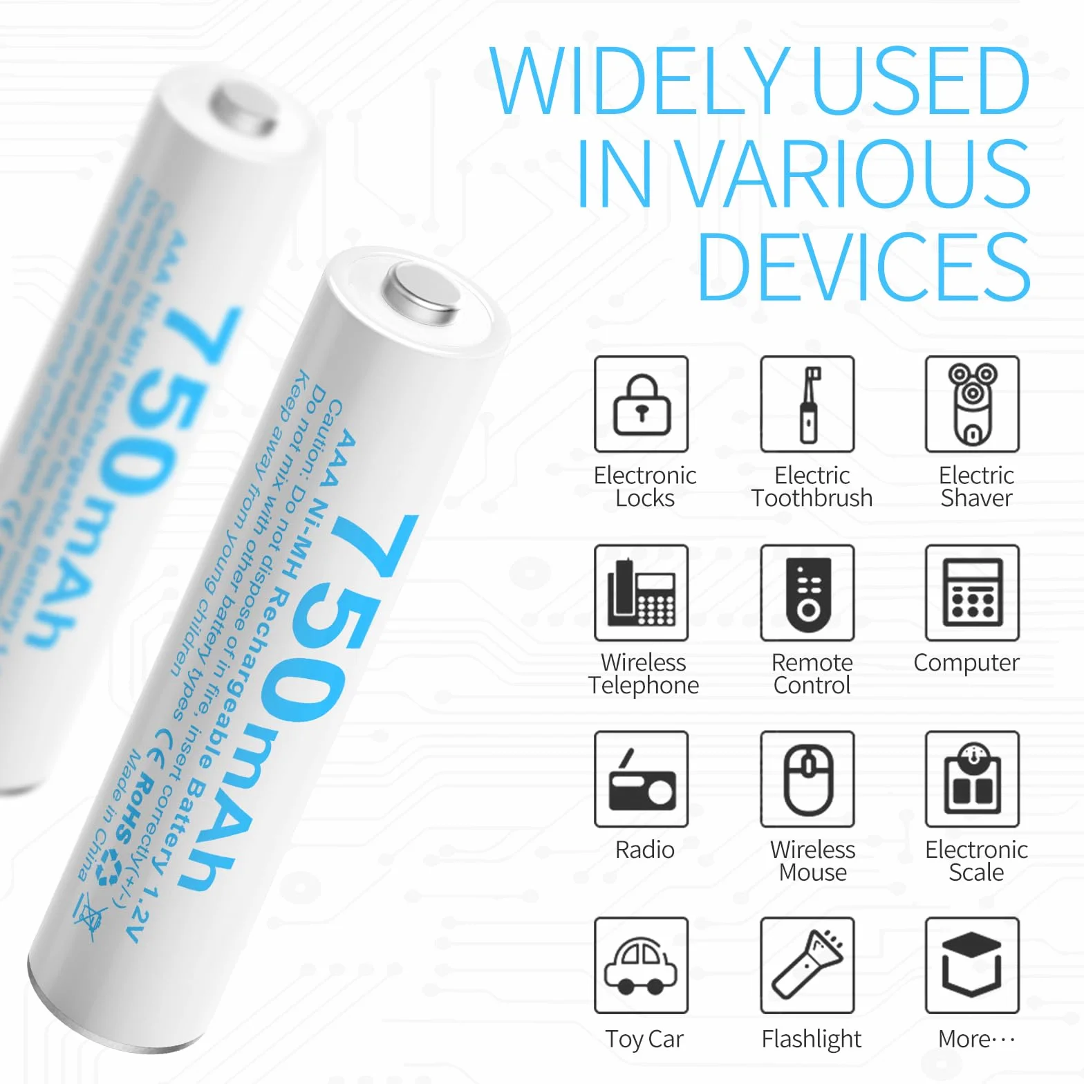 Wymienna bateria AAA HR03 kompatybilna z telefonami bezprzewodowymi Gigaset 750 Mah (4)
