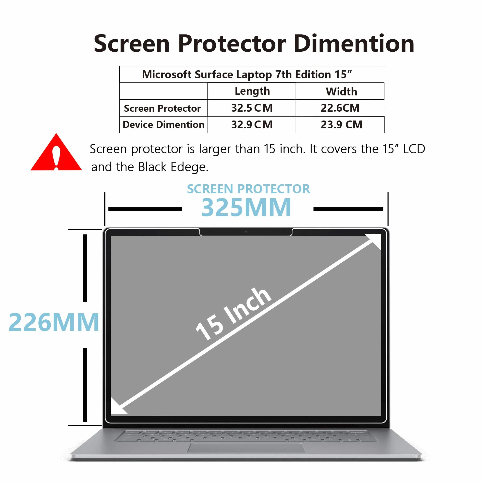 MEGOO Hartowane Szkło Ochronne do Microsoft Surface Laptop 7 2024 15 Cali