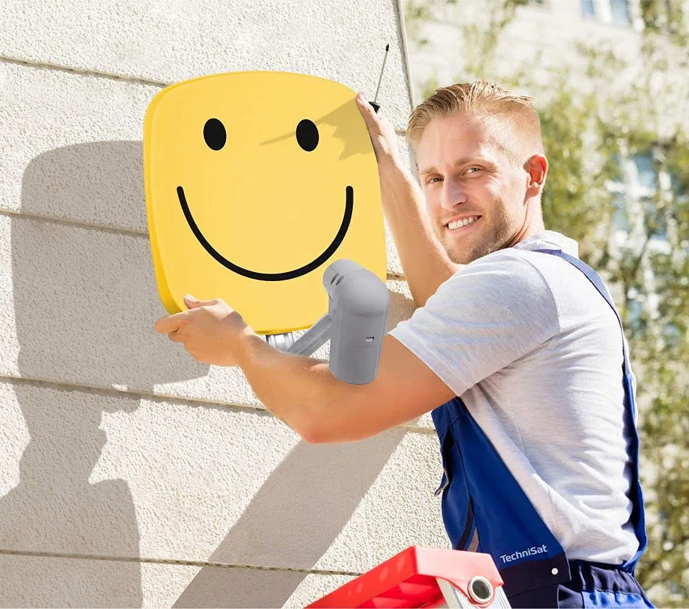 TechniSat TECHNIPLUS 25 aluminiowy uchwyt ścienny z odległości od ściany 25 cm (uchwyt do anteny satelitarnej, mocowanie na ścianie)