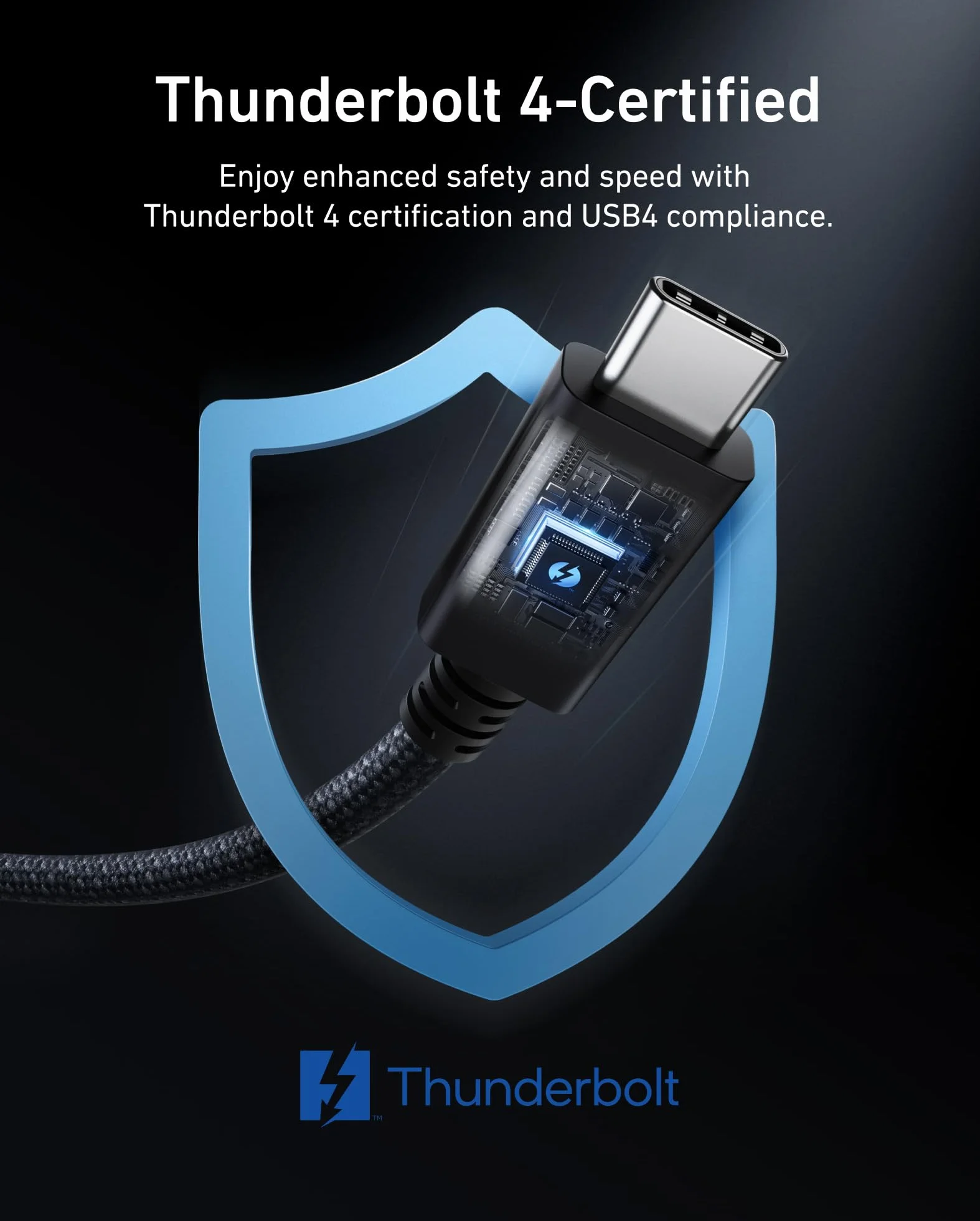 Anker Prime Thunderbolt 4 Kabel USB C na USB C, ładowanie 240 W, transfer danych 40 Gb/s, obsługuje wyświetlacze 8K/4K, do MacBooka Pro, iPhone'a 17/16/15, iPada Pro i innych