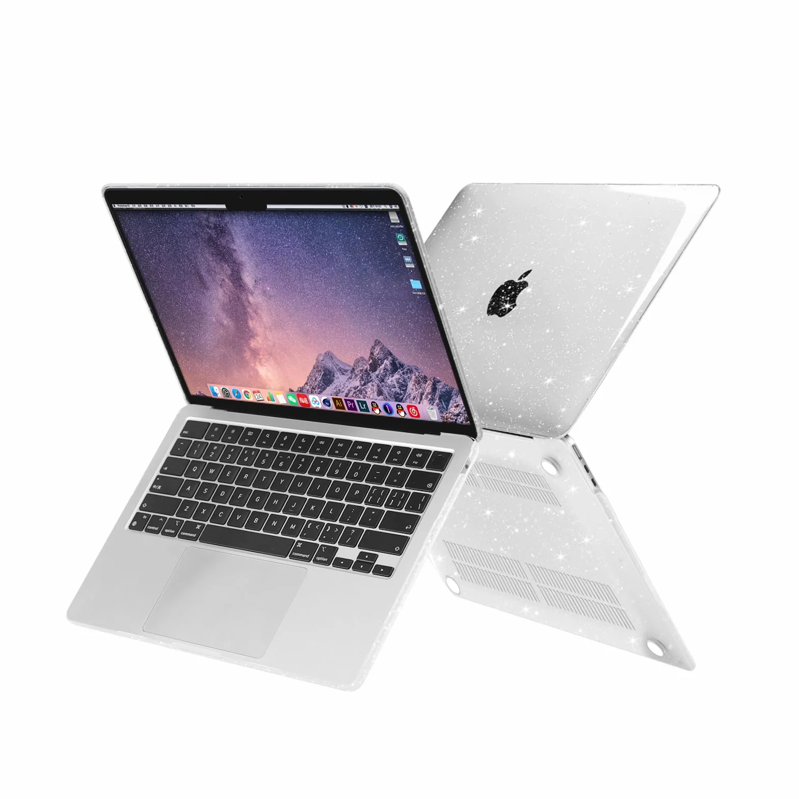 MOSISO Etui kompatybilne z MacBook Air 34.5 cm 2022-2024 M3 A3113 M2 A2681 twarda obudowa z tworzywa sztucznego przezroczysta