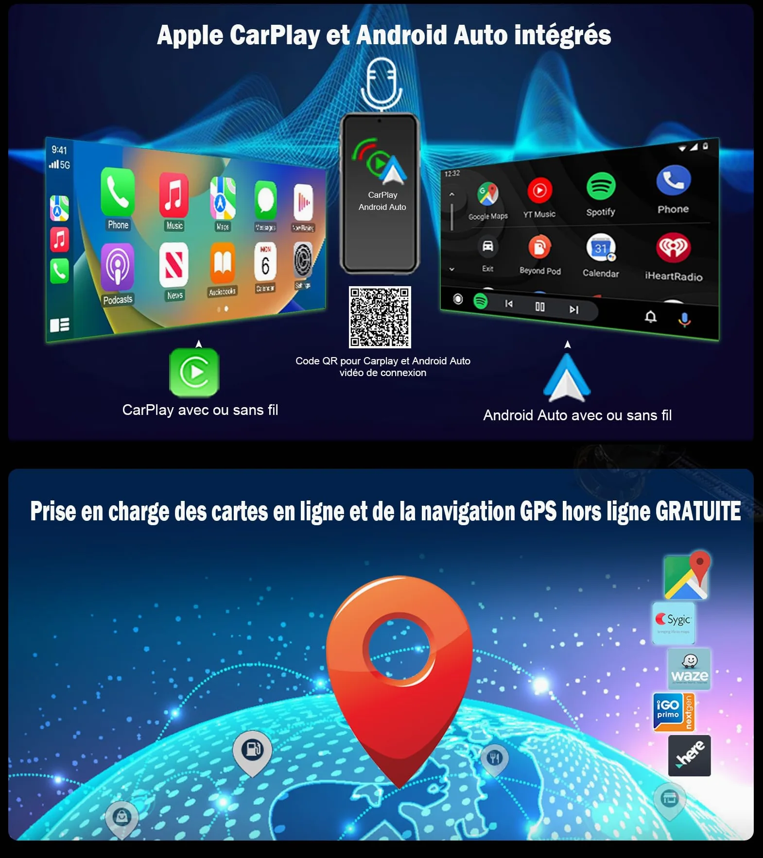10,25" 8-rdzeniowy 4 + 64 GB CarPlay Android 14 radio samochodowe GPS nawigacja do Audi A4/A5/B8/S4/S5 obsługuje nawigację GPS, Carplay, IPS, WiFi, 4G, WiFi, DAB+, do niskiej konfiguracji