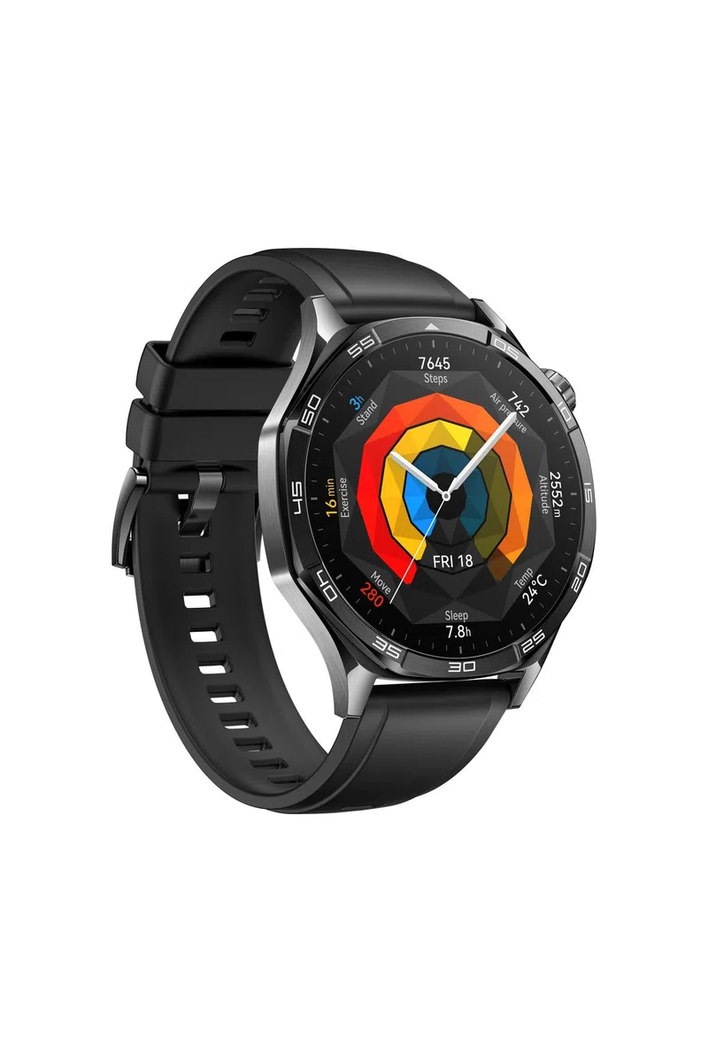 HUAWEI WATCH GT 5 46 mm Smartwatch, ostre krawędzie, zupełnie nowe sporty biegowe i rowerowe, śledzenie zdrowia, żywotność baterii do 14 dni, kompatybilny z iOS i Android, czarny