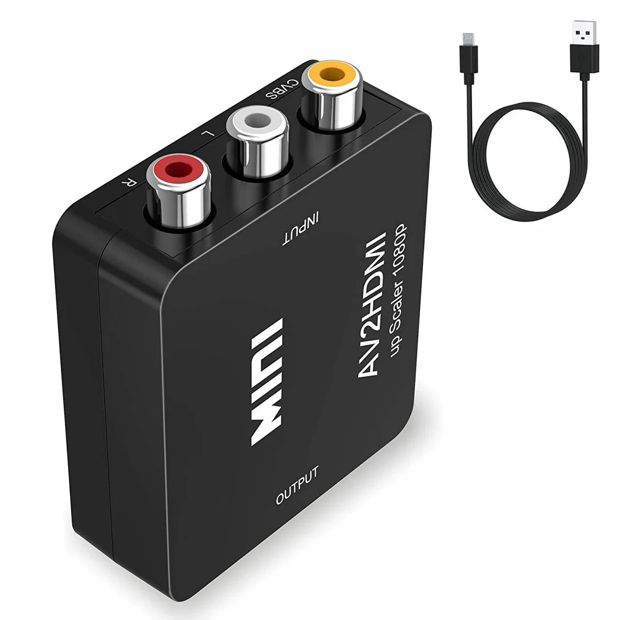 Adapter HDMI RCA na HDMI AV do HDMI Adapter AV do HDMI HDMI na RCA Wii HDMI Adapter Scart na HDMI 1080P z kablem zasilającym do WiiPS2 GamecubeVHS Camara Laptop DVD Projektor