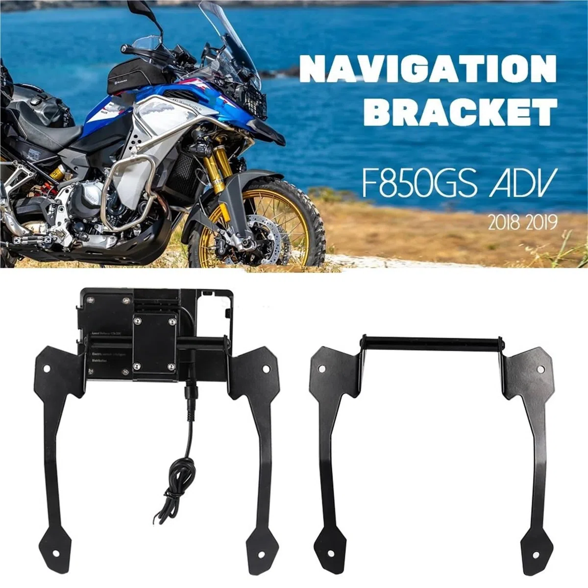 Pasuje do BMW F850GS ADV, uchwyt na szybę przednią, uchwyt na telefon komórkowy, uchwyt na nawigację GPS Uchwyt do nawigacji GPS(F850GS ADV set)
