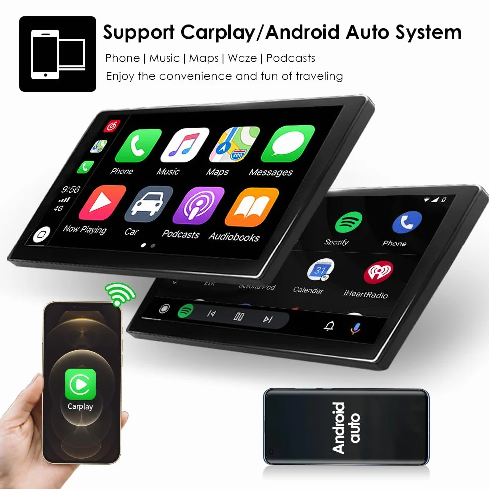 Ossuret Radio samochodowe do Renault Clio 2 (2000-2012), 9 cali Android 13 ekran dotykowy 2+32 GB GPS nawigacja z Carplay Android Auto WiFi Bluetooth sterowanie kierownicą (typ A)