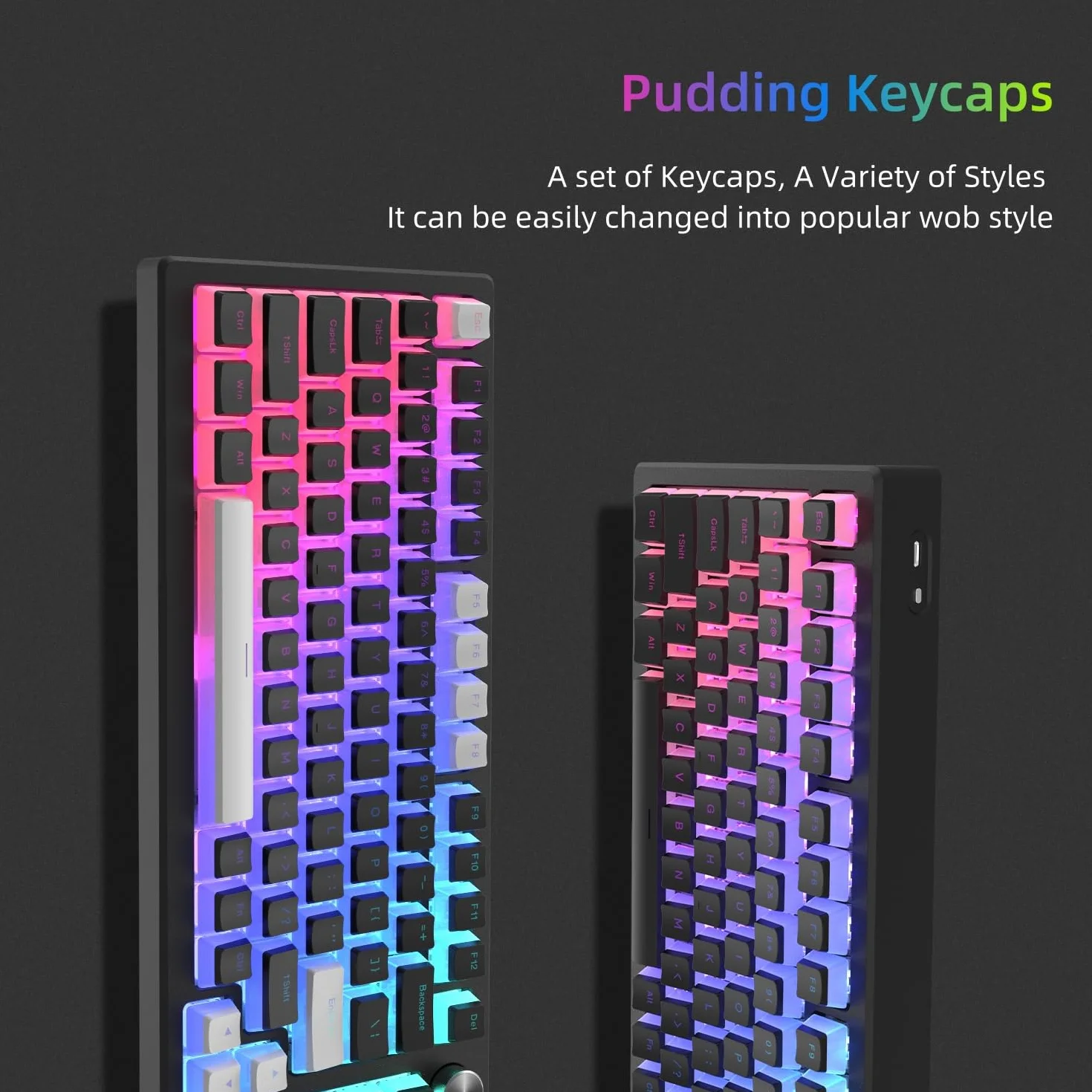 Klawisze PBT Keycaps 165 niestandardowy zestaw nasadek klawiszy profil OEM przezroczyste czarny