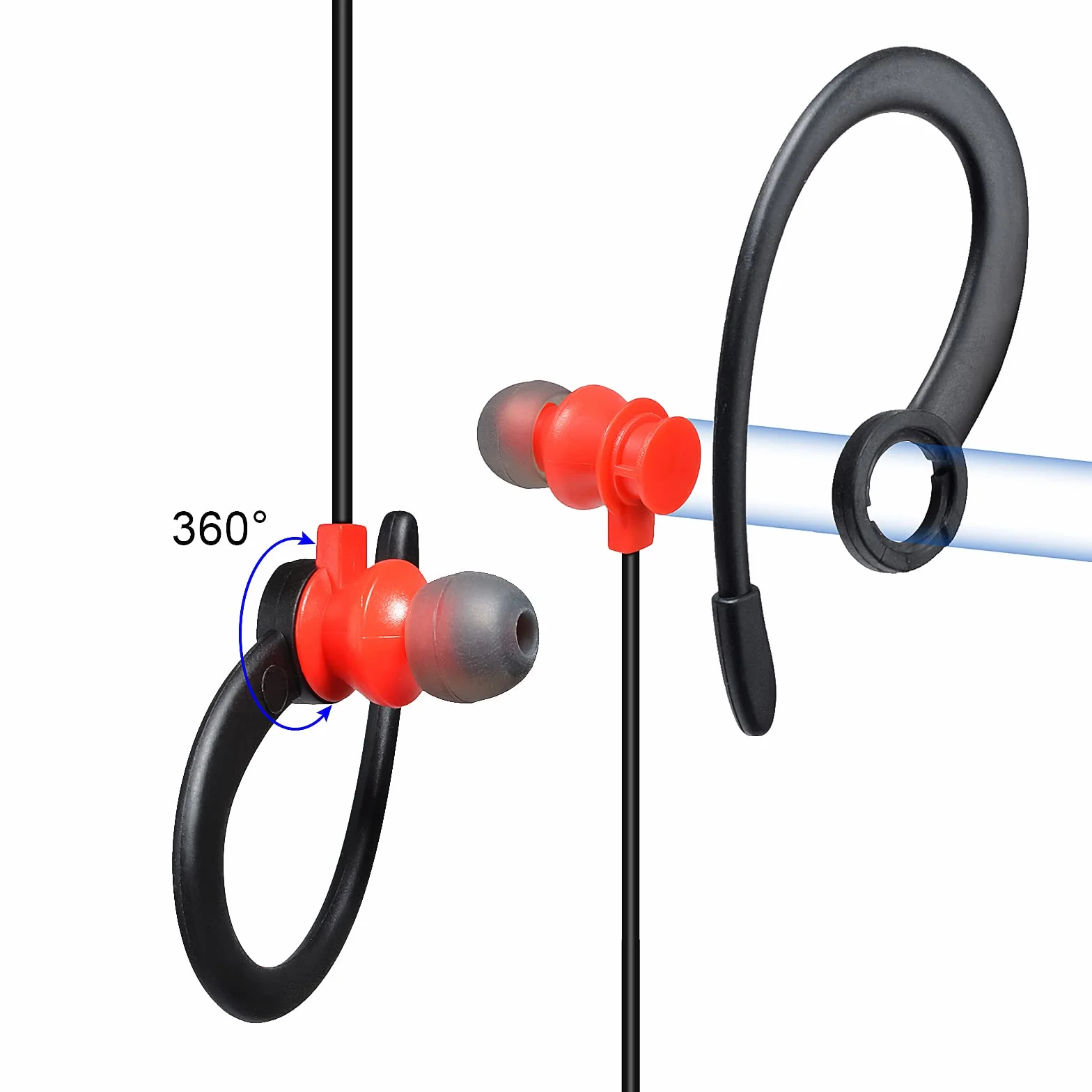 UAYESOK Słuchawki Walkie Talkie 1 pin, 2,5 mm Jack Radio zestaw słuchawkowy w kształcie litery G, miękkie nauszniki, słuchawki bezpieczeństwa do motorola Talkabout TLKR T92 H20 PMR446 T60 T80 T82
