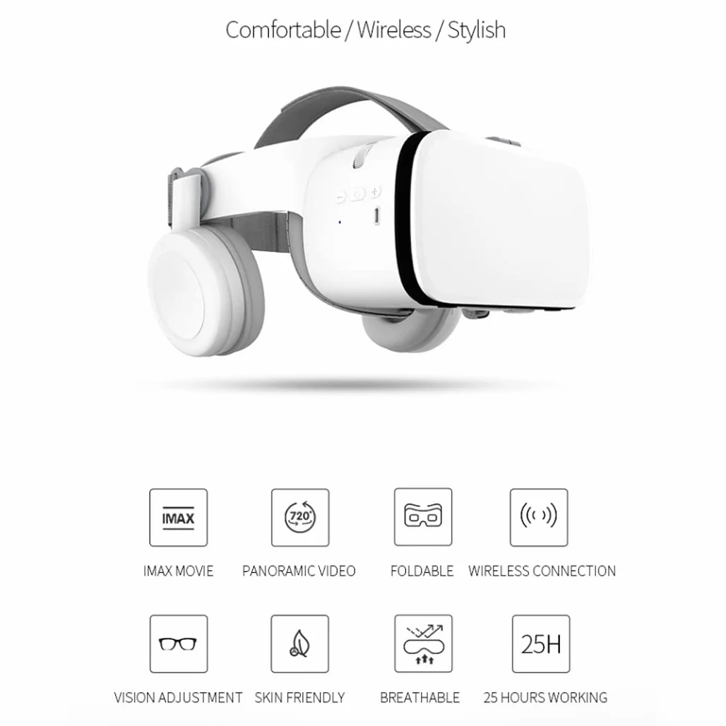 Okulary VR, zestaw słuchawkowy z wirtualnej rzeczywistości, zestawy słuchawkowe VR obsługujące Android i IOS, połączenie Bluetooth do iPhone 13 Pro Max/13 Pro/12/11, do Samsung Galaxy S21, Huawei, Xiaomi