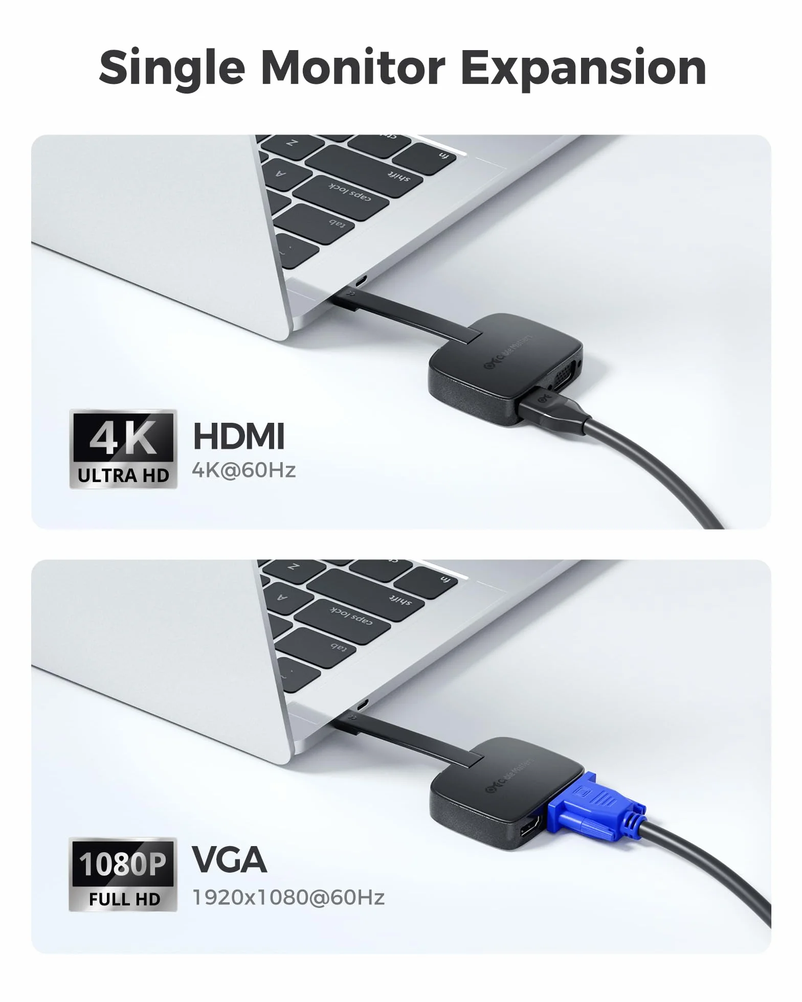 Cable Matters Adapter USB C na HDMI VGA 4K 60 Hz składany Thunderbolt dla XPS Surface Pro