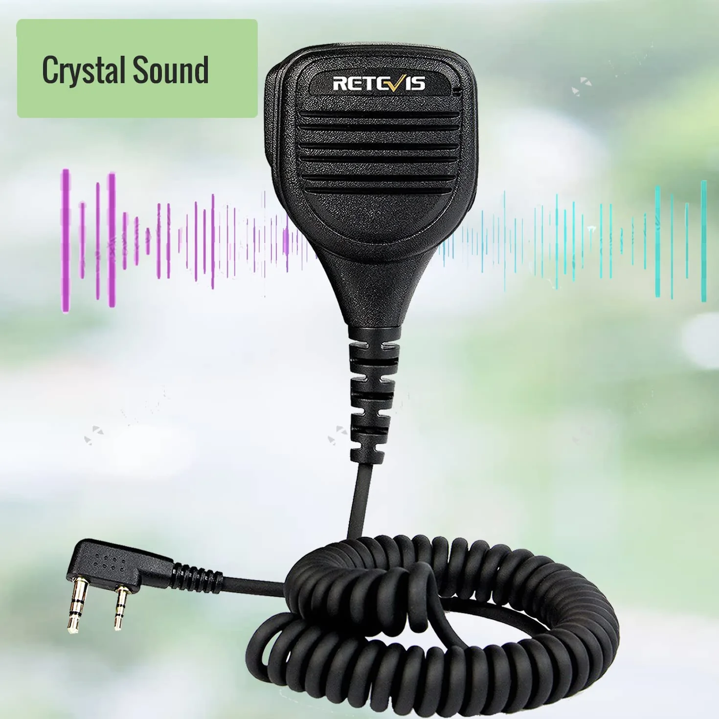 Retevis Dwukierunkowy Mikrofon Naramienny 2-Pinowy Kompatybilny z RT24 RT27 RT22 RT28 RT617 RT618 RT619 TYT Kenwood Walkie Talkie