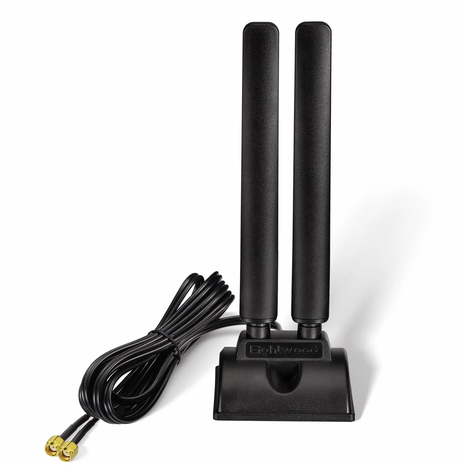 Eightwood Trójpasmowa antena WiFi 6E – 2,4 GHz, 5 GHz, 6 GHz RP-SMA do komputera stacjonarnego, karty Bluetooth, adaptera USB, routera
