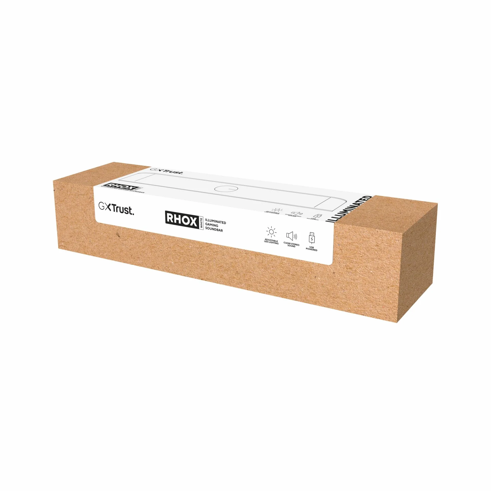 Rhox Soundbar RGB 1619W, Podświetlane Głośniki PC, Moc Szczytowa 12W, Głośnik Stereo USB, Biały