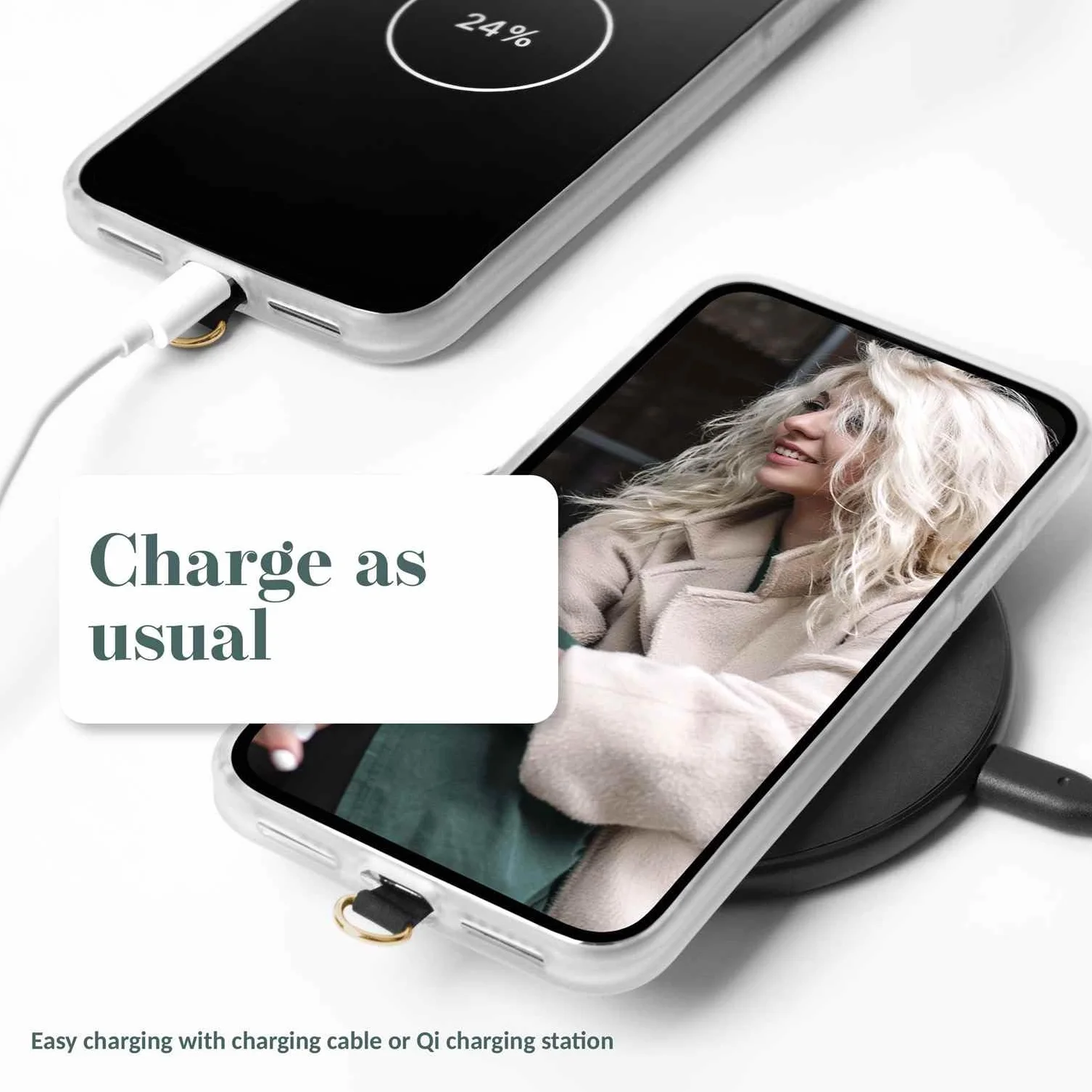 moex Unleash do Xiaomi Mix Flip – łańcuszek na telefon komórkowy z karabińczykiem, pasek na szyję do szybkiego zdejmowania – łańcuszek do smartfona z podkładką do etui, łańcuszek do zawieszenia w