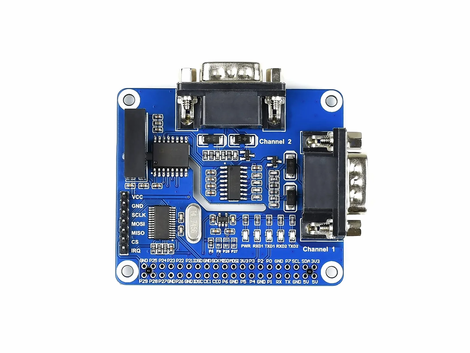 Waveshare 2-Channel Isolated RS232 Expansion HAT for Raspberry Pi SC16IS752 SP3232