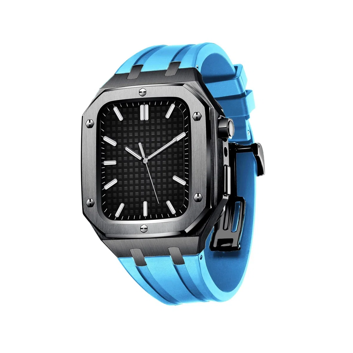 Do Apple Watch Mod Kit wytrzymała obudowa ze stali nierdzewnej z paskami do Apple Watch serii 7 (45 mm) i serii 6/SE/5/4 (44 mm) akcesoria do modów, 44MM FOR 6/5/4/SE, Agat