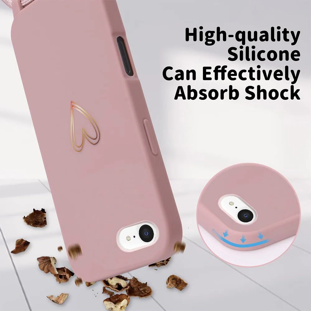 Etui do Samsung Galaxy A55 5G Smycz, MoEvn Sznurowany Pokrowiec Regulowany Miękki TPU Silikonowy Wzór Serca Odporny na zarysowania Odporny na wstrząsy Pokrowiec ochronny do Samsung A55 5G, Różowy