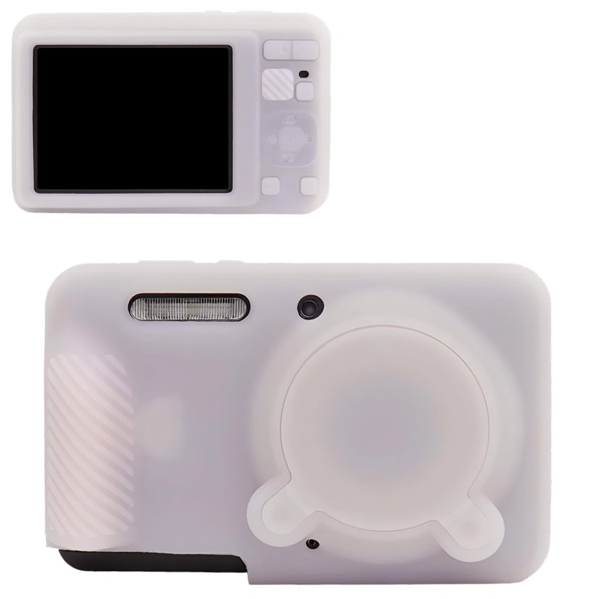 MUZIRI KINOKOO Etui do Kodak Pixpro FZ55, Miękka silikonowa obudowa ochronna na aparat cyfrowy Kodak FZ55 z odpinanym osłonięciem obiektywu - Elegancka i odporna na zarysowania - Różowy bonbonowy