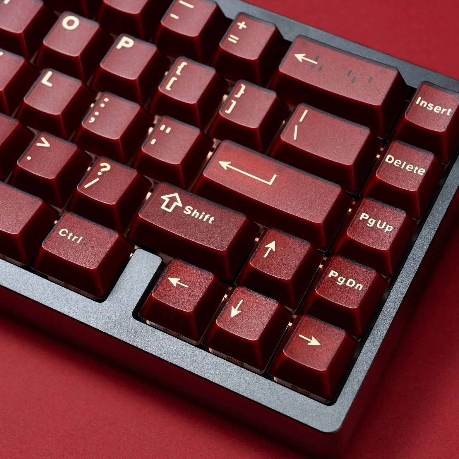 Jade Series Keycaps Double-Shot ABS Cherry Profile Minimalist Keycap for Custom Mechanical Keyboard Red