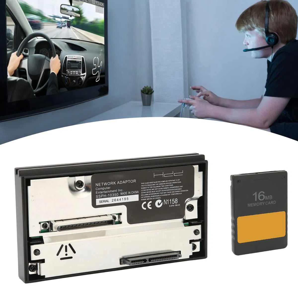 Adapter Sieciowy Interfejsu SATA, do Konsoli do Gier, z 16 MB Karty Pamięci FMCB V1.966 McBoot, Adapter Dysku Twardego HDD, Plug And Play, Ochrona Przed Zakłóceniami