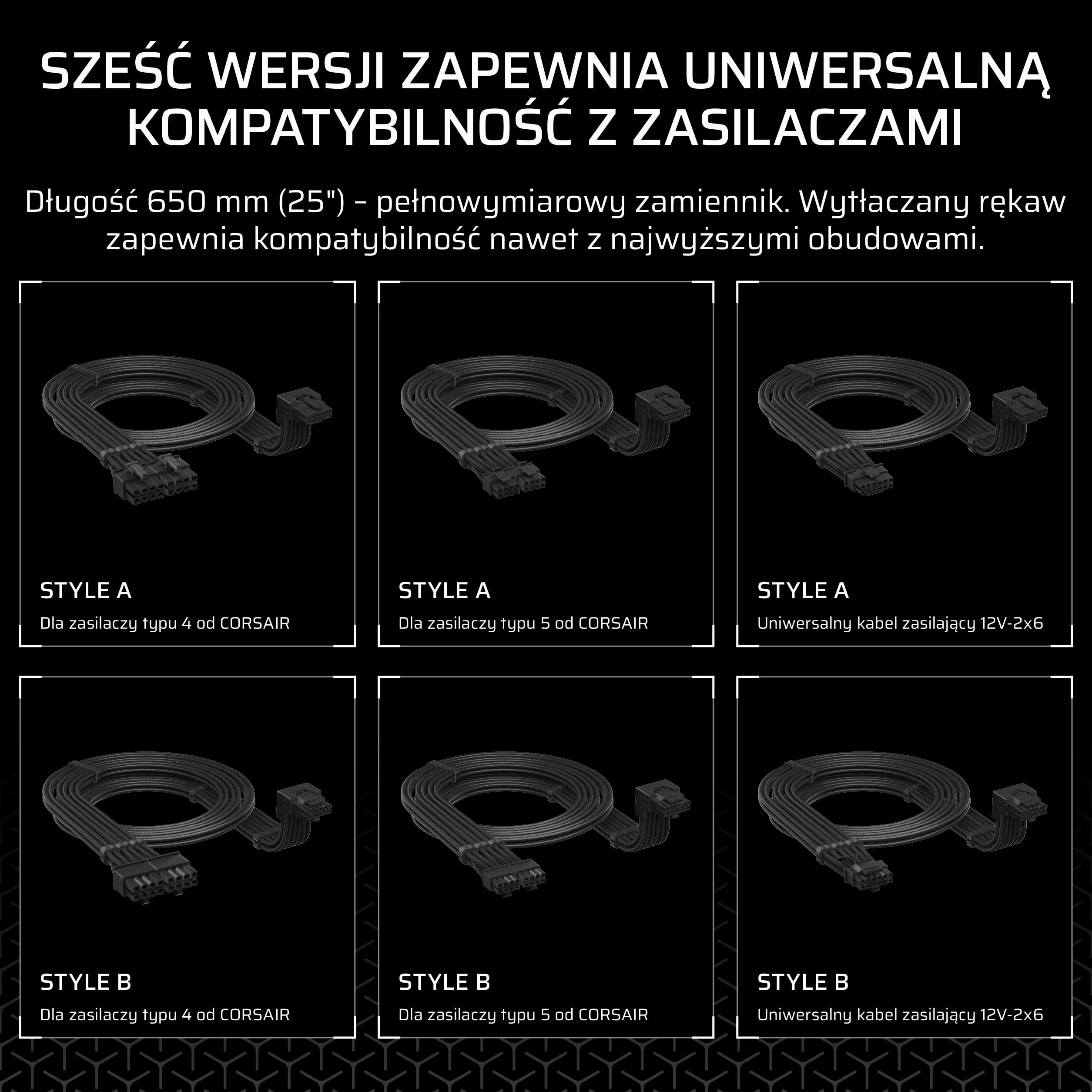 CORSAIR 90° 12V-2x6 Przewód Zasilający do Karty Graficznej – Dla Kart Graficznych NVIDIA GeForce RTX, Łatwe Podłączanie, Ultra-Elastyczne, Ochrona Termiczna – Styl B