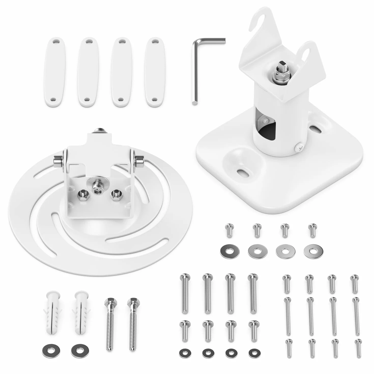 deleyCON uchwyt sufitowy do projektora 15 kg 215 mm obrotowy 360° biały