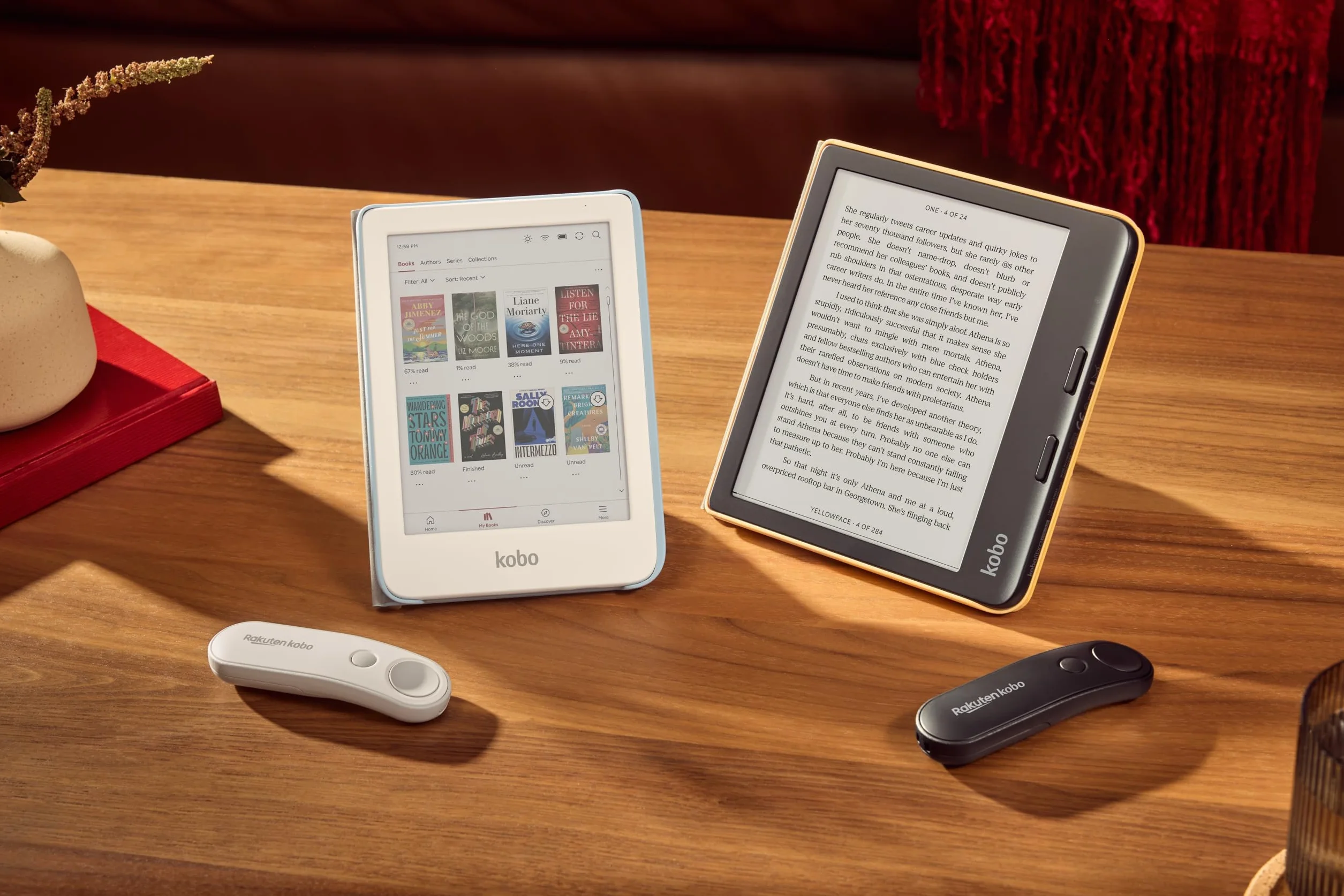 Kobo Pilot zdalnego sterowania | Gramofon | Kompatybilny z czytnikami Kobo | Czytanie w trybie głośnomówiącym | Ergonomiczny | Połączenie Bluetooth (biały)