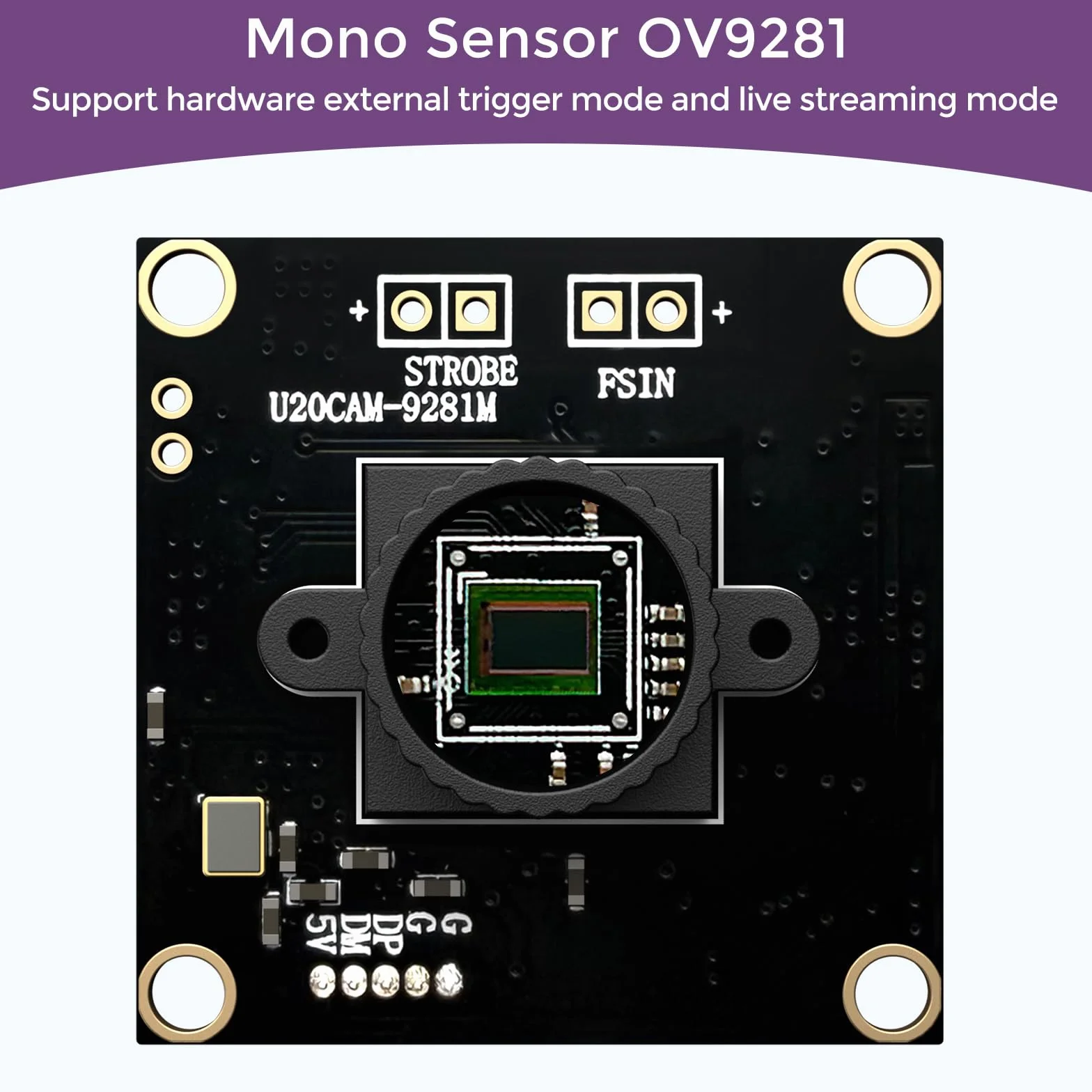 InnoMaker Moduł kamery USB2.0 UVC 1M Global Shutter Sensor Mono OV9281 720p 120fps z sterownikiem UVC triggerem zewnętrznym strobem do Raspberry Pi Jetson Nano Komputery Windows Linux Android Mac OS