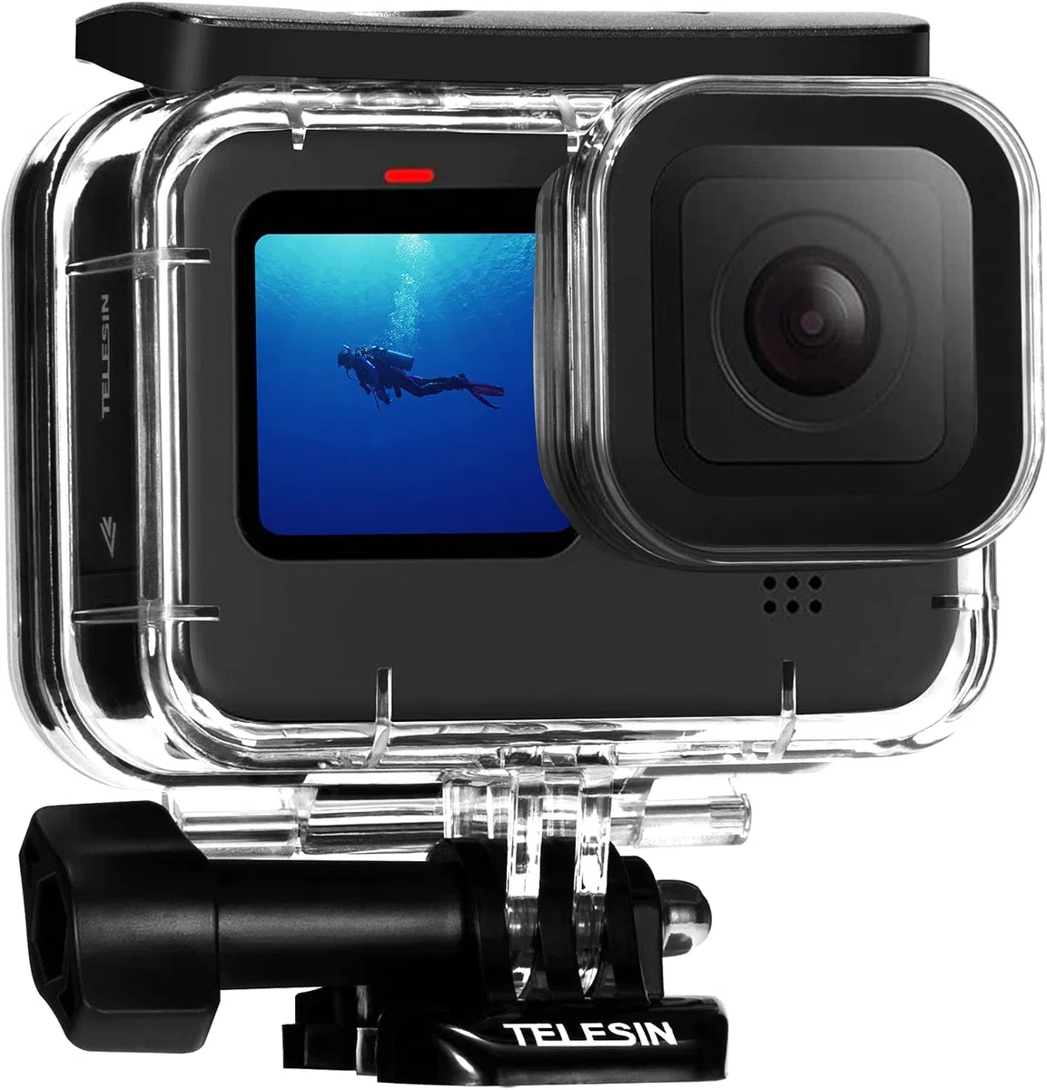 TELESIN 50 m, wodoszczelne etui do GoPro Hero 11/10/9, wodoodporne, z uchwytami na statyw, śrubami mocującymi, do GoPro Hero 11/10/9 (wodoodporna obudowa)