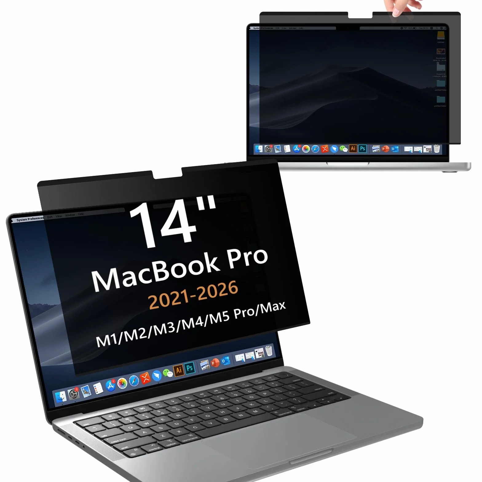 MacBook Pro 14" M5 Pro/Max magnetyczny filtr prywatności ochrona przed oślepieniem