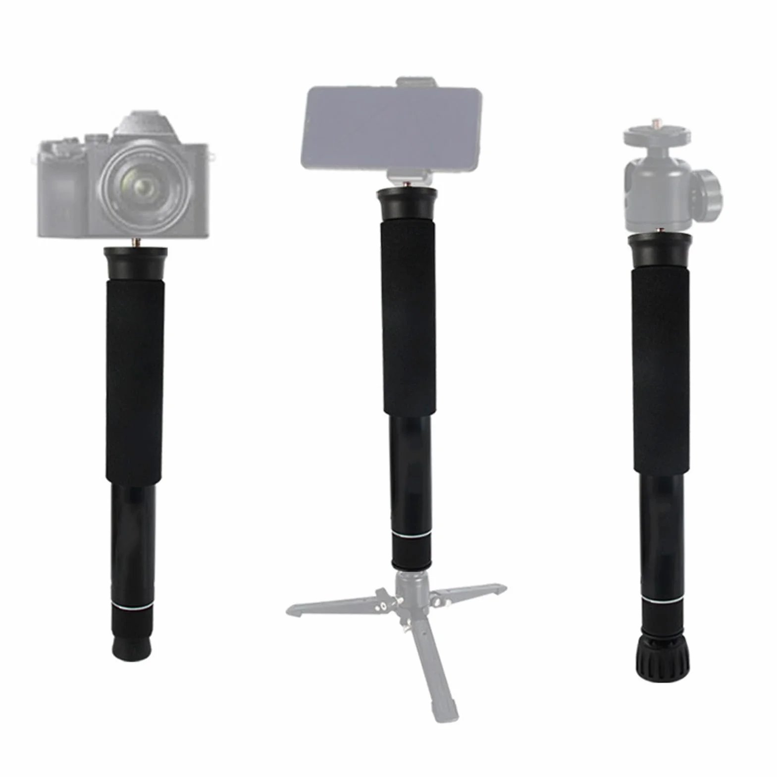 62-calowy Monopod do Aparatu, Wytrzymały Monopod do Bezlusterkowych Lustrzanek Cyfrowych, Stabilny Monopod Fotograficzny, Lekki i Przenośny, z Etui