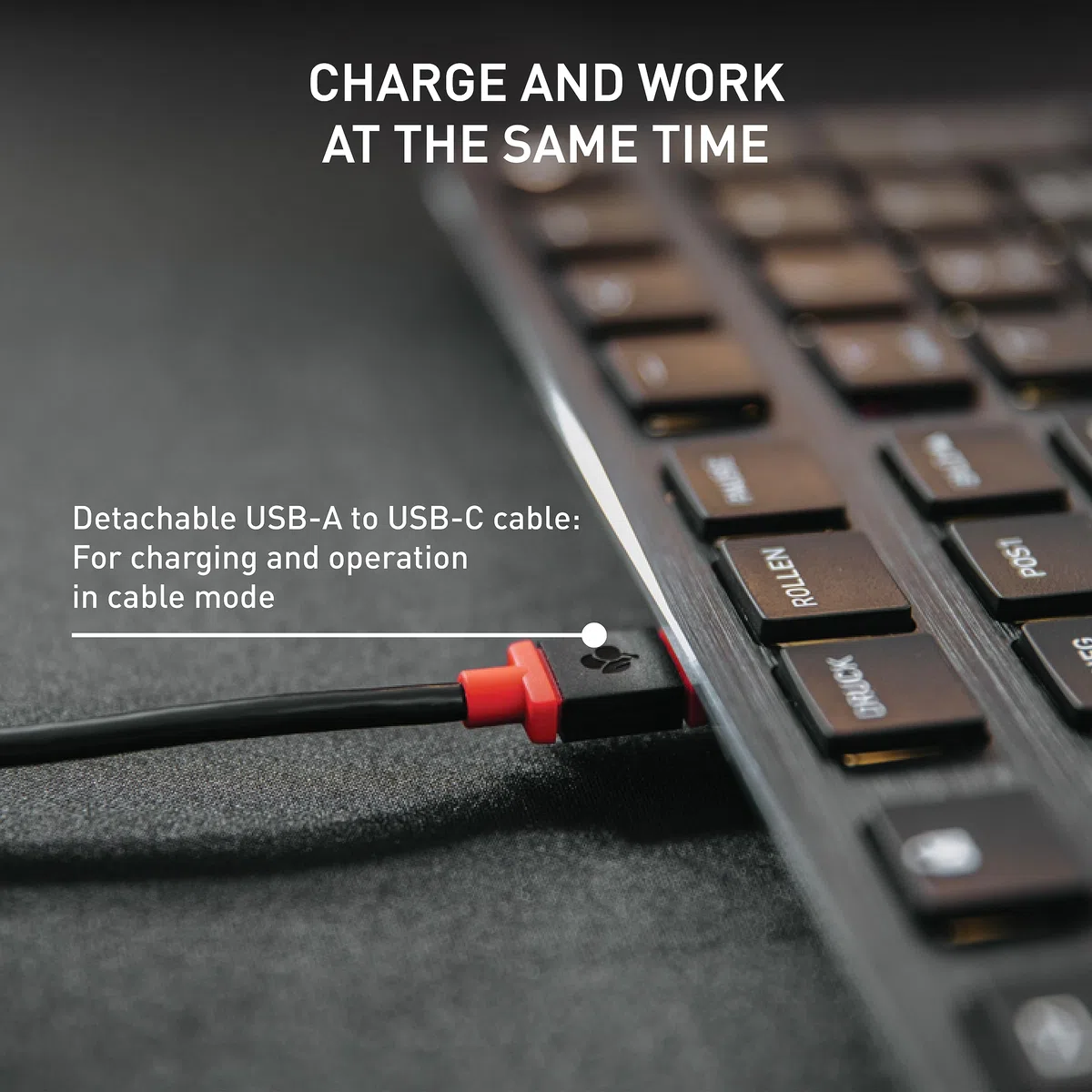 CHERRY KW X ULP, ultra płaska mechaniczna klawiatura high-end, układ US-International (QWERTY), bezprzewodowa klawiatura multi-device dla maksymalnie 4 urządzeń, ładowalna, czarny