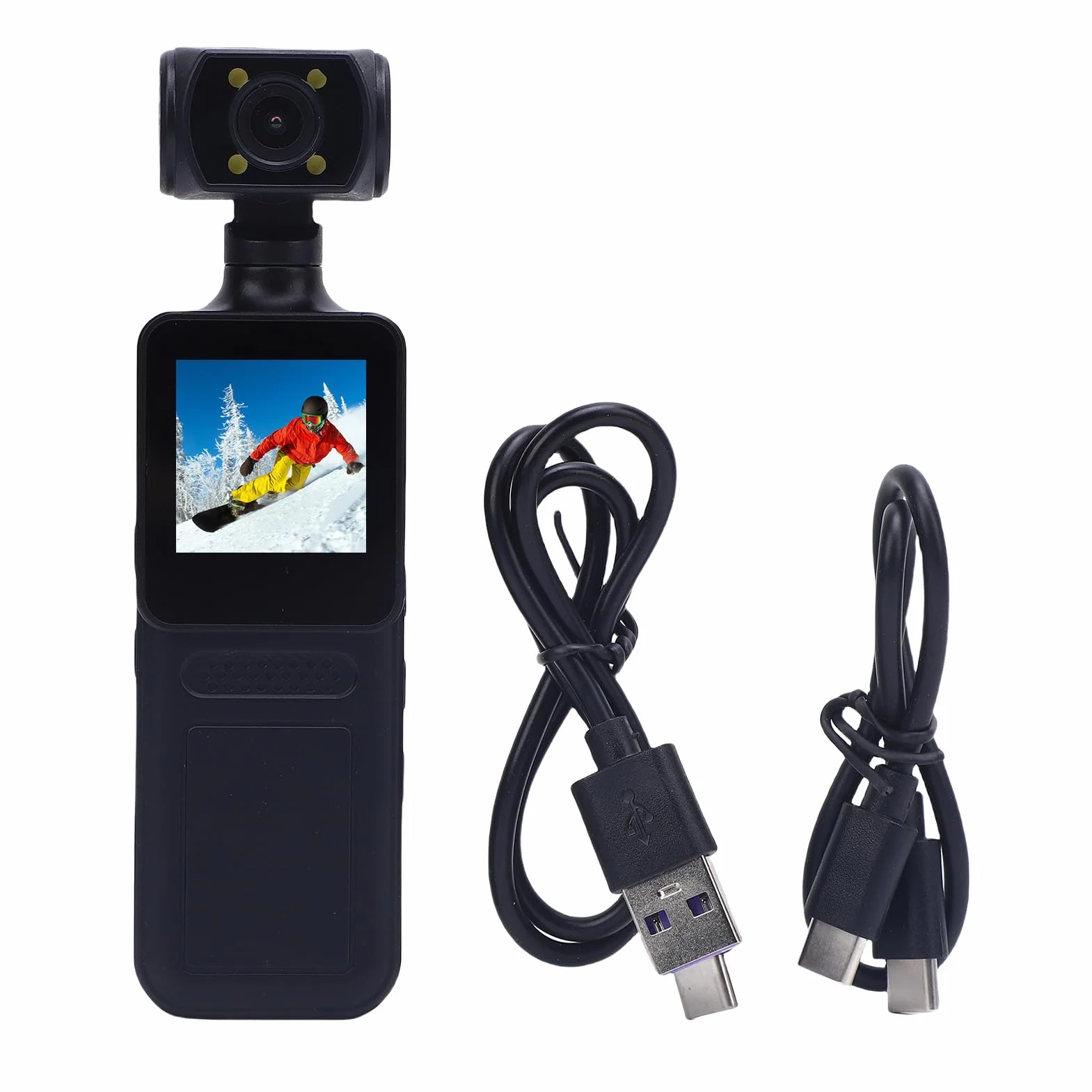 Topiky 4K HD WiFi Camera, 180 ° Rotatable 4K HD WiFi, kieszonkową kamerę, Kamera do Nadwozia z Nagrywaniem Audio i Wideo, Kamera Zużyta na Zewnątrz do Podróży Sportowych na Zewnątrz