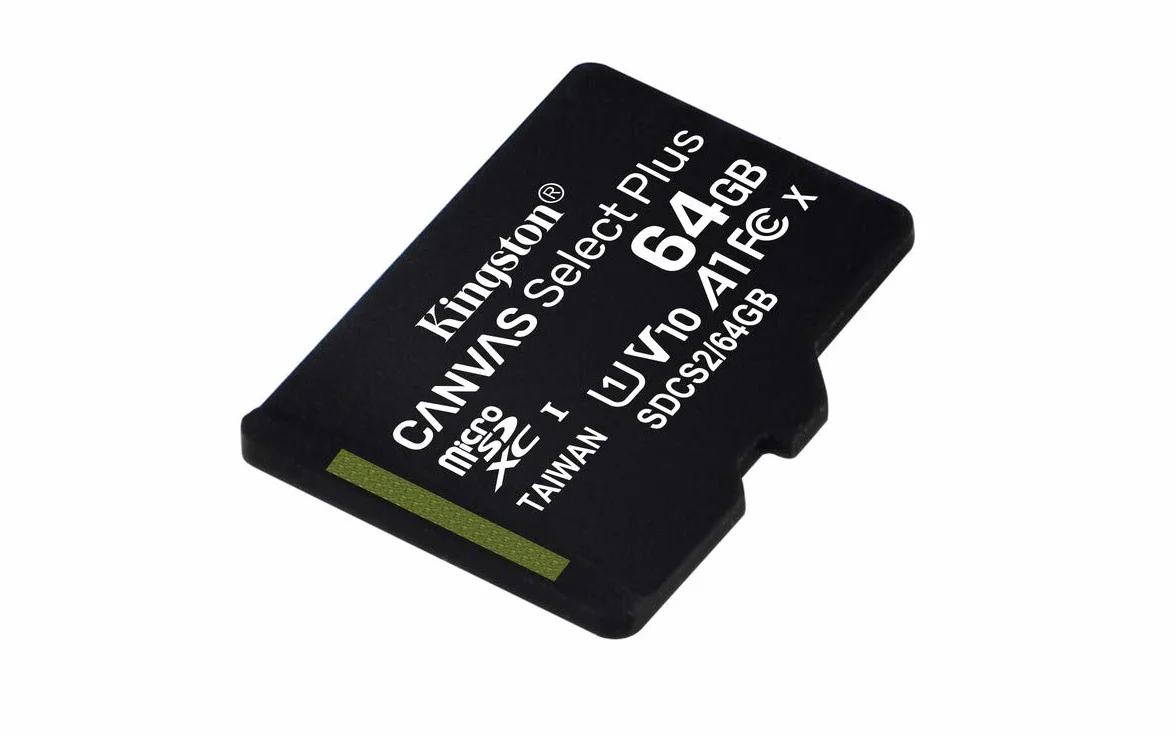 Kingston Canvas Select Plus SDCS2/64GB-3P1A Karta Pamięci Microsd, Czarny, 64 GB
