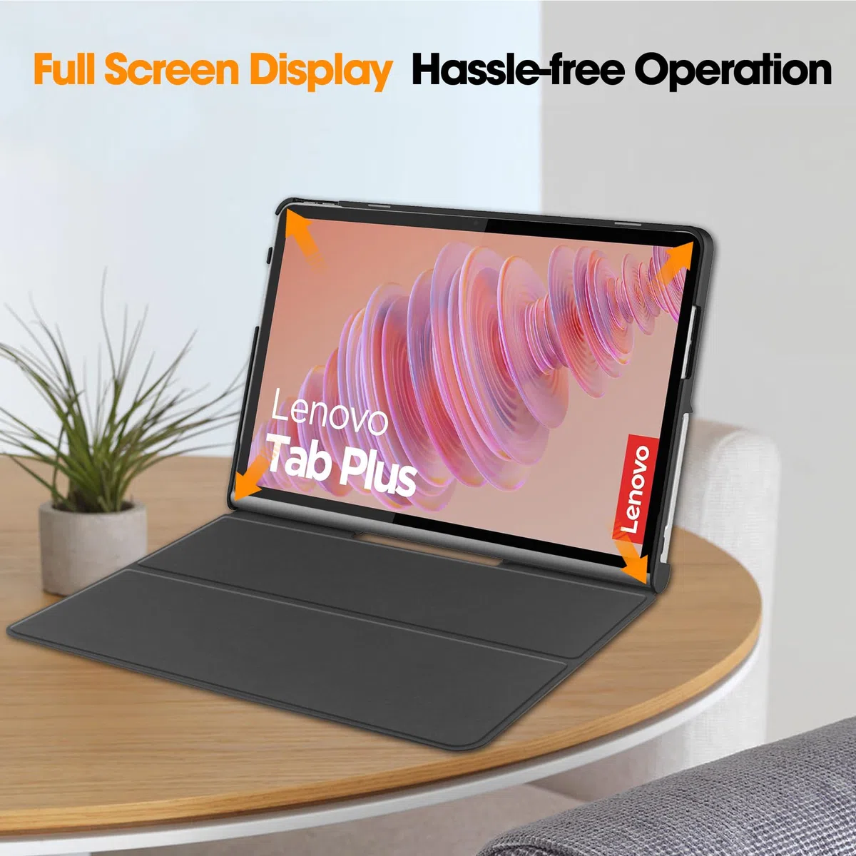 Acelive Etui na tablet Lenovo Tab Plus 11,5 cali 2024, czarny, skóra syntetyczna, regulowana podstawa, ochrona, przenoszenie, oglądanie/pisanie bez użycia rąk