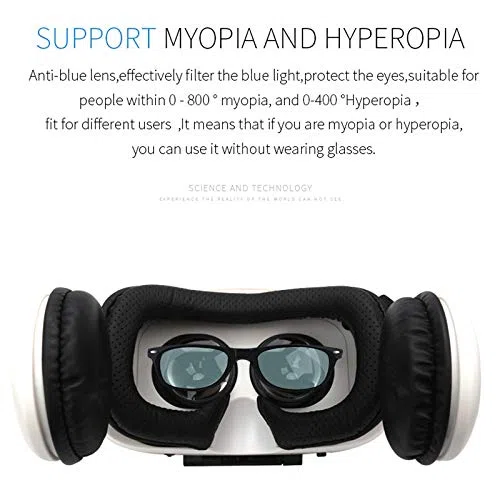Hanks' sklep Fluid Phone 3D tekturowy kask wirtualna rzeczywistość okulary VR zestaw słuchawkowy stereofoniczne pudełko (czarne) okulary VR PP (kolor: Biały)