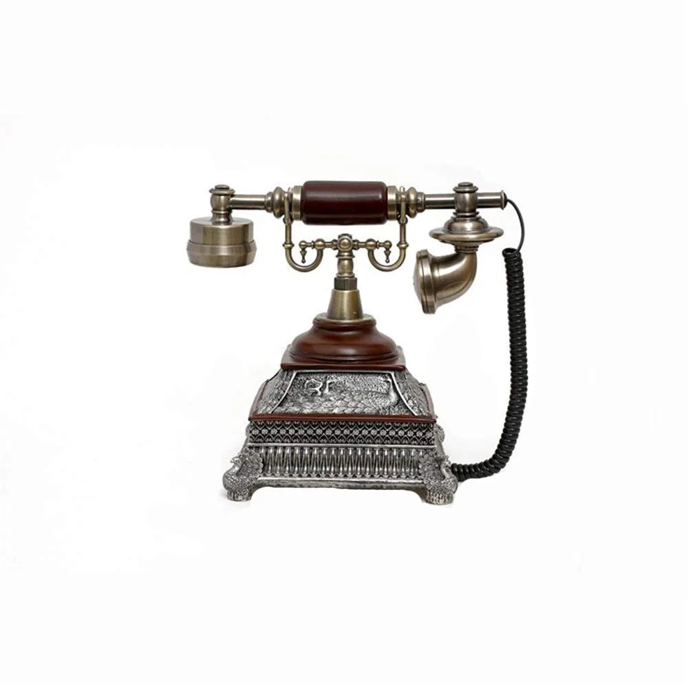 Telefon stacjonarny do domu, europejski telefon antyczny, telefony z tarczą obrotową, telefon stacjonarny retro, telefon stacjonarny na biurko, telefon przewodowy do domu i dekoracji, brąz