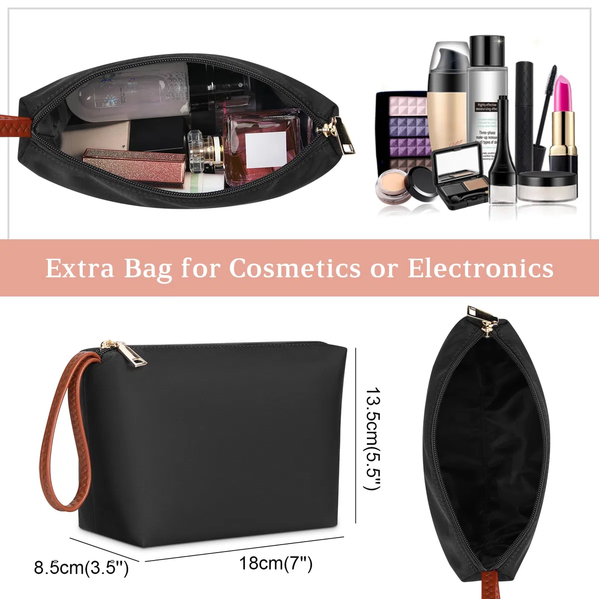 KTMOUW Shopper damska duża torba na laptopa o przekątnej ekranu 15,6", wodoszczelna, biznesowa, do szkoły, na laptopa, torba na ramię z przyłączem USB, czarny, Retro
