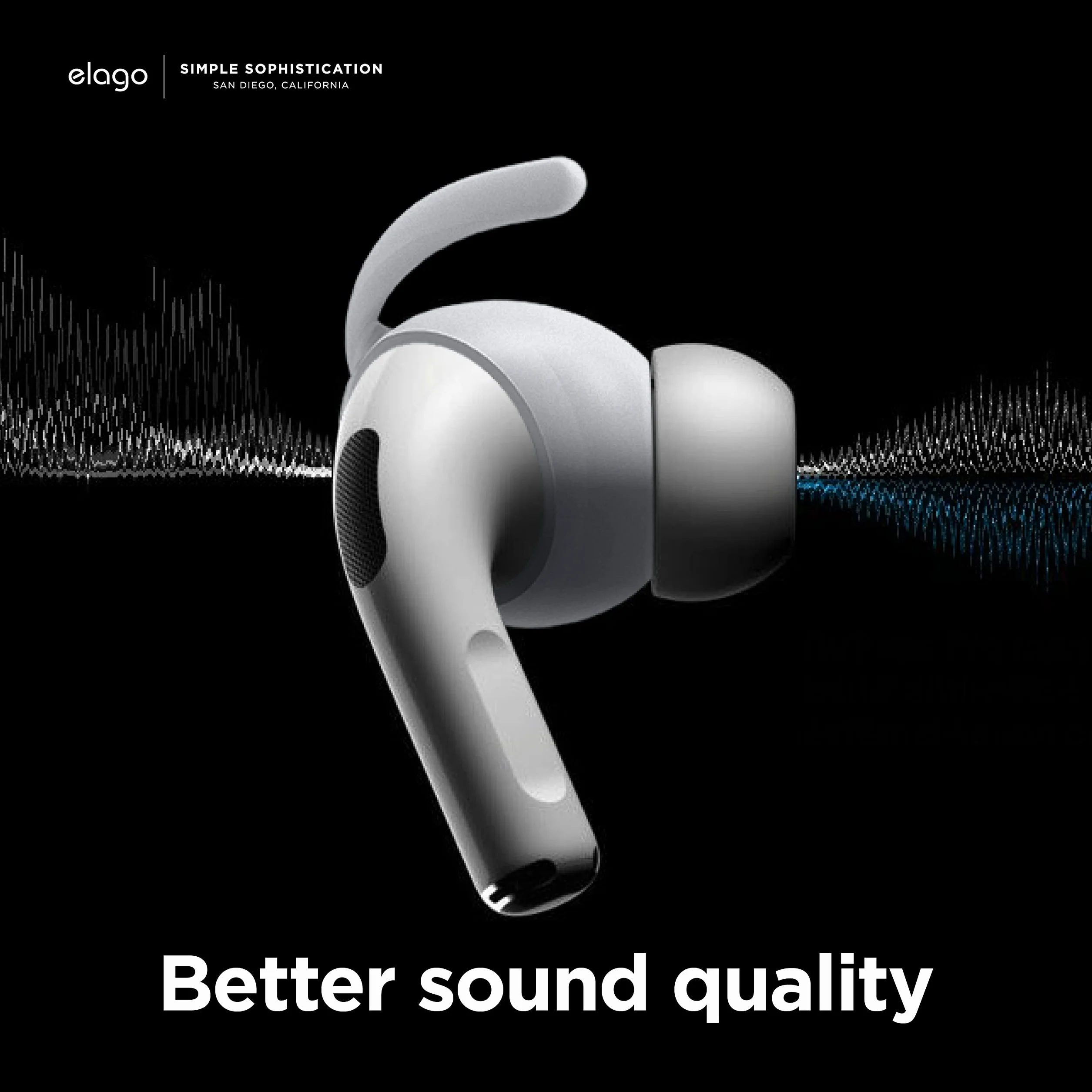 elago [4 pary] Etui na haczyki uszne kompatybilne z AirPods Pro 2-Ear Hook, wygodne i bezpieczne dopasowanie, ulepszona jakość dźwięku (niebieski fosforyzujący)