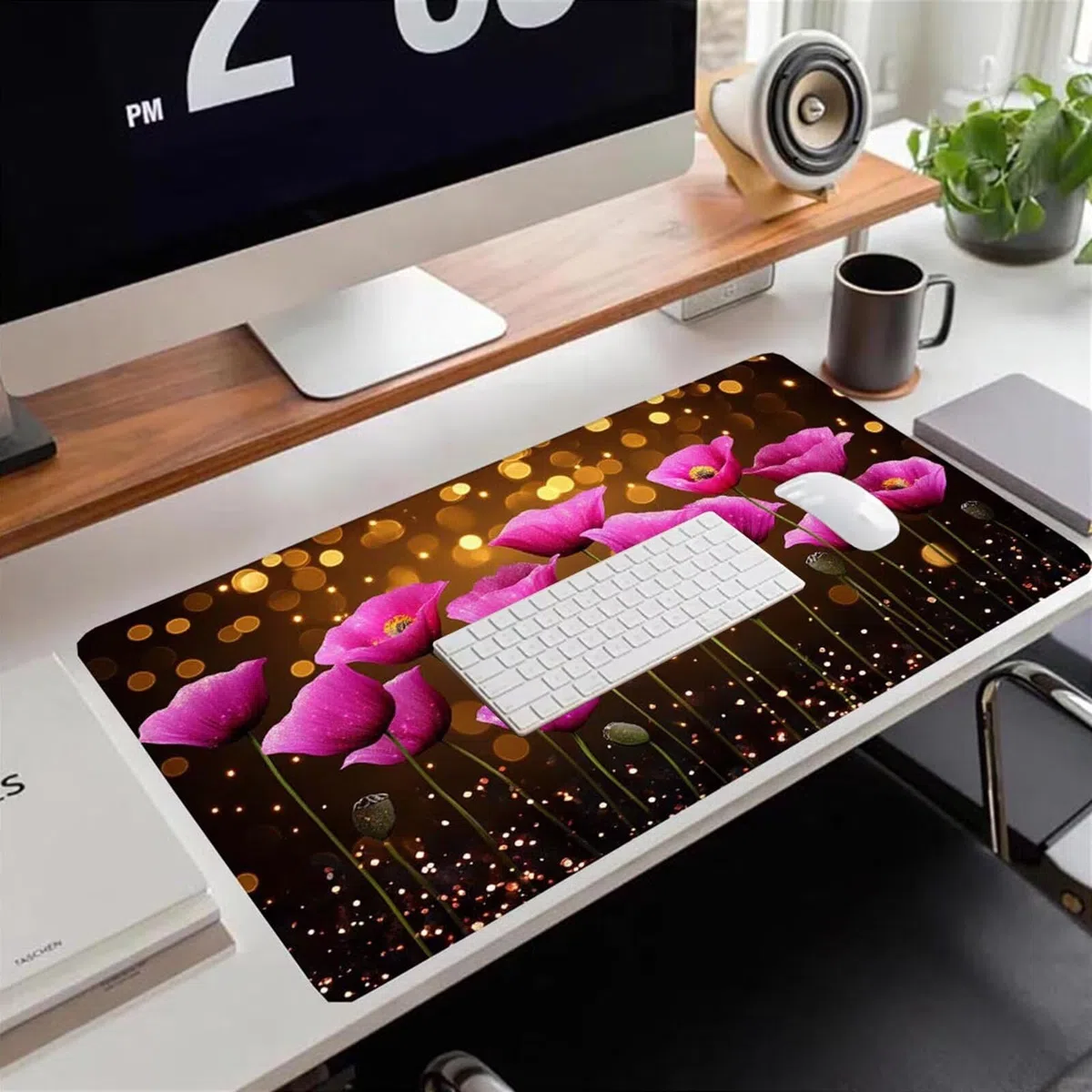 Gamingowa podkładka pod mysz 1200 x 600 x 3 mm, XXL, wodoszczelna, odporna na ścieranie, z przyszytymi krawędziami, podkładka na biurko, poprawia prędkość i precyzję pod laptopa, komputer, wzór
