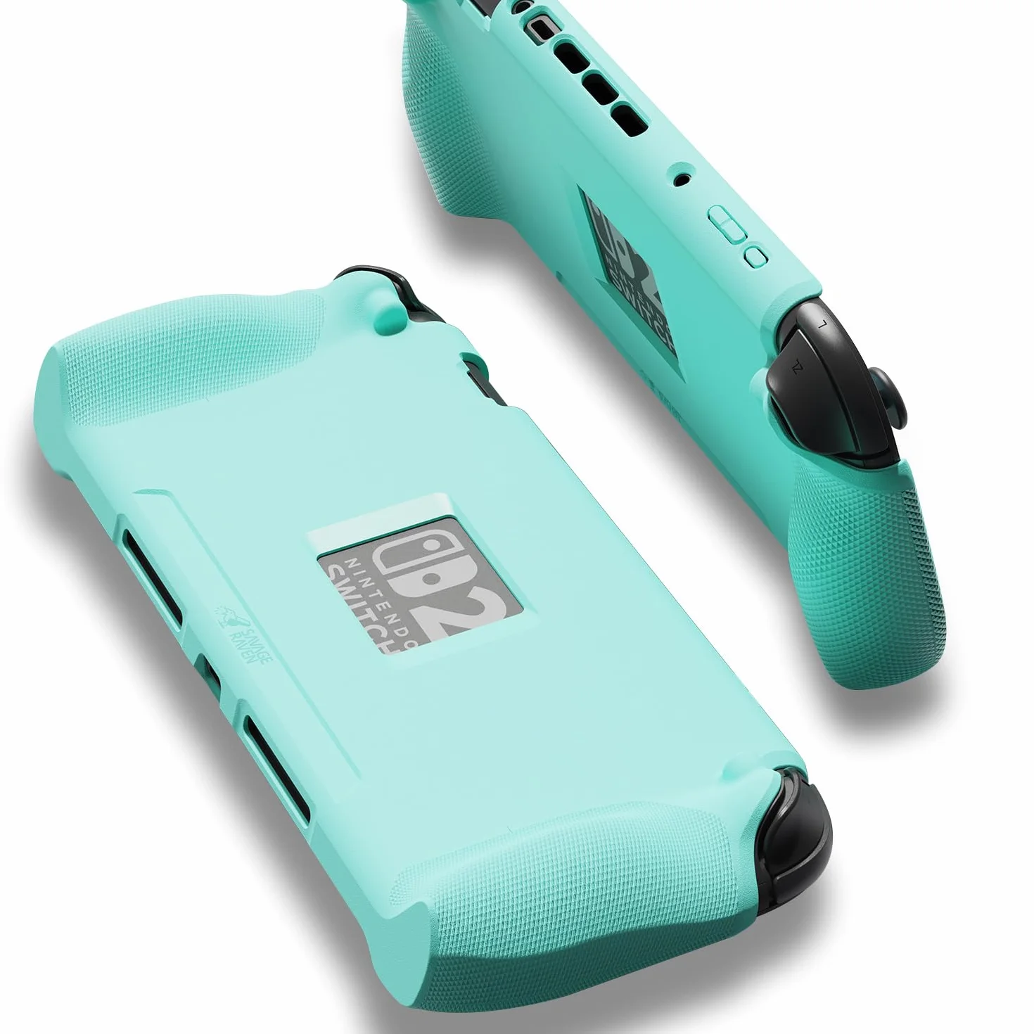 Savage Raven by Skull & Co. StandGrip for Nintendo Switch 2: A Soft Protective Case with Textured Grips Full Protection and Stand, Shock-Absorption Non-Slip and Anti-Scratch Cover Design- Jasnozielony