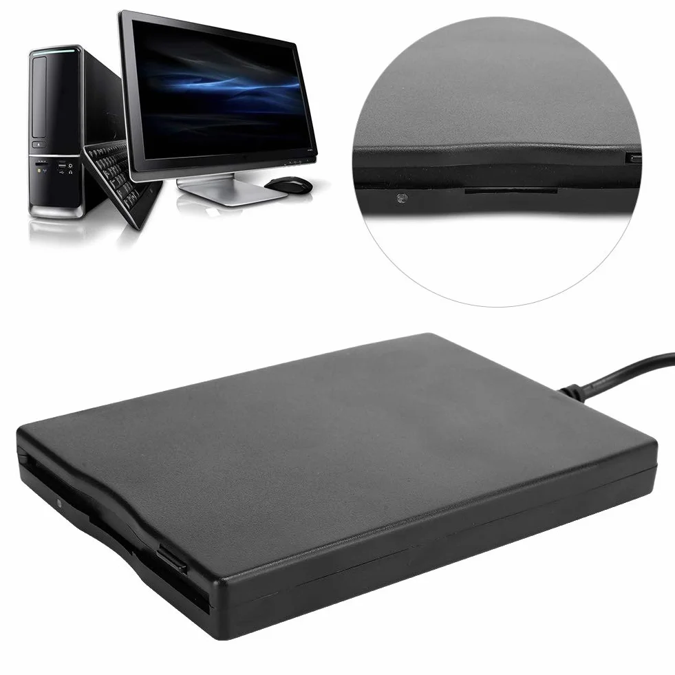 Zewnętrzny napęd dyskietek USB 3,5", przenośny czytnik dysków, ultra cienki dysk Floppy Drive do Win10, 7, 8, Vista, XP, ME, 2000, SE, 98