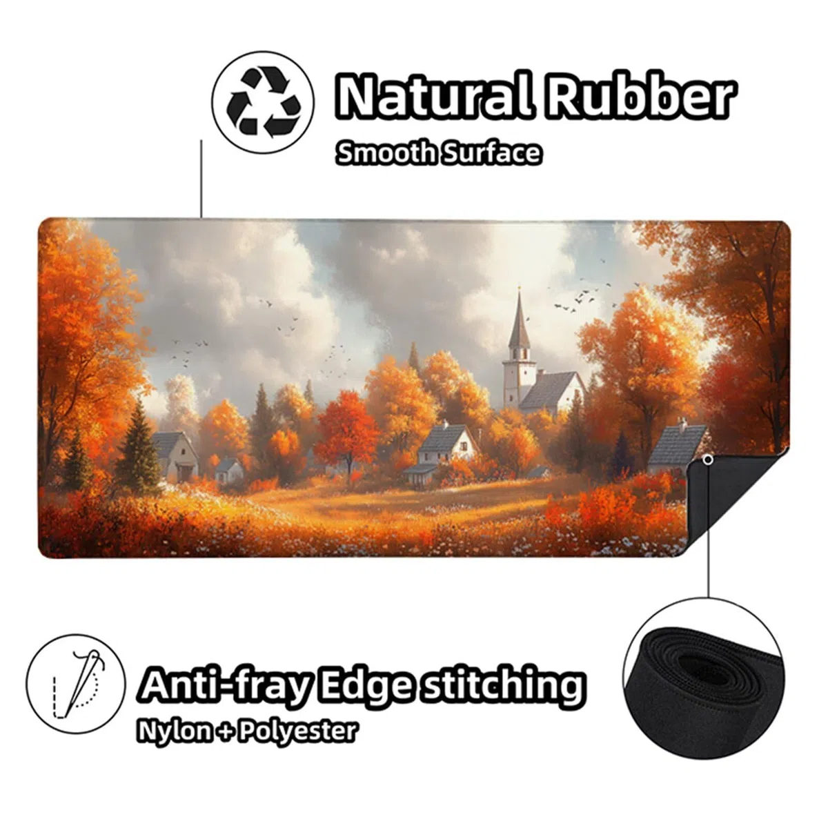 Podkładka pod mysz do gier kolor pomarańczowy podkładka pod mysz XXL 1200 x 600 x 3 mm, podkładka pod mysz z krajobrazem podkładka na biurko duże ze zszytymi krawędziami do akcesoriów PC do gier
