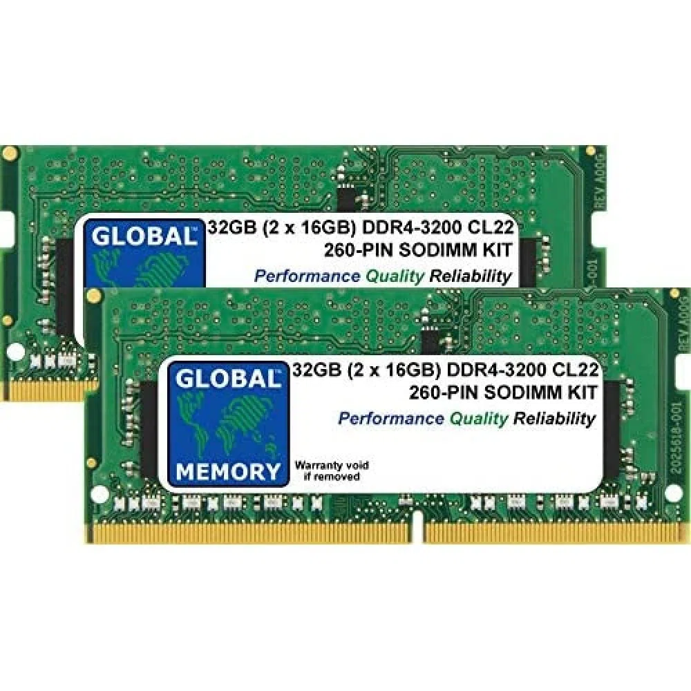 32GB (2 x 16GB) DDR4 3200MHz PC4-25600 260-PIN SODIMM ZESTAW PAMIĘCI RAM DO LAPTOP/NOTNIKI