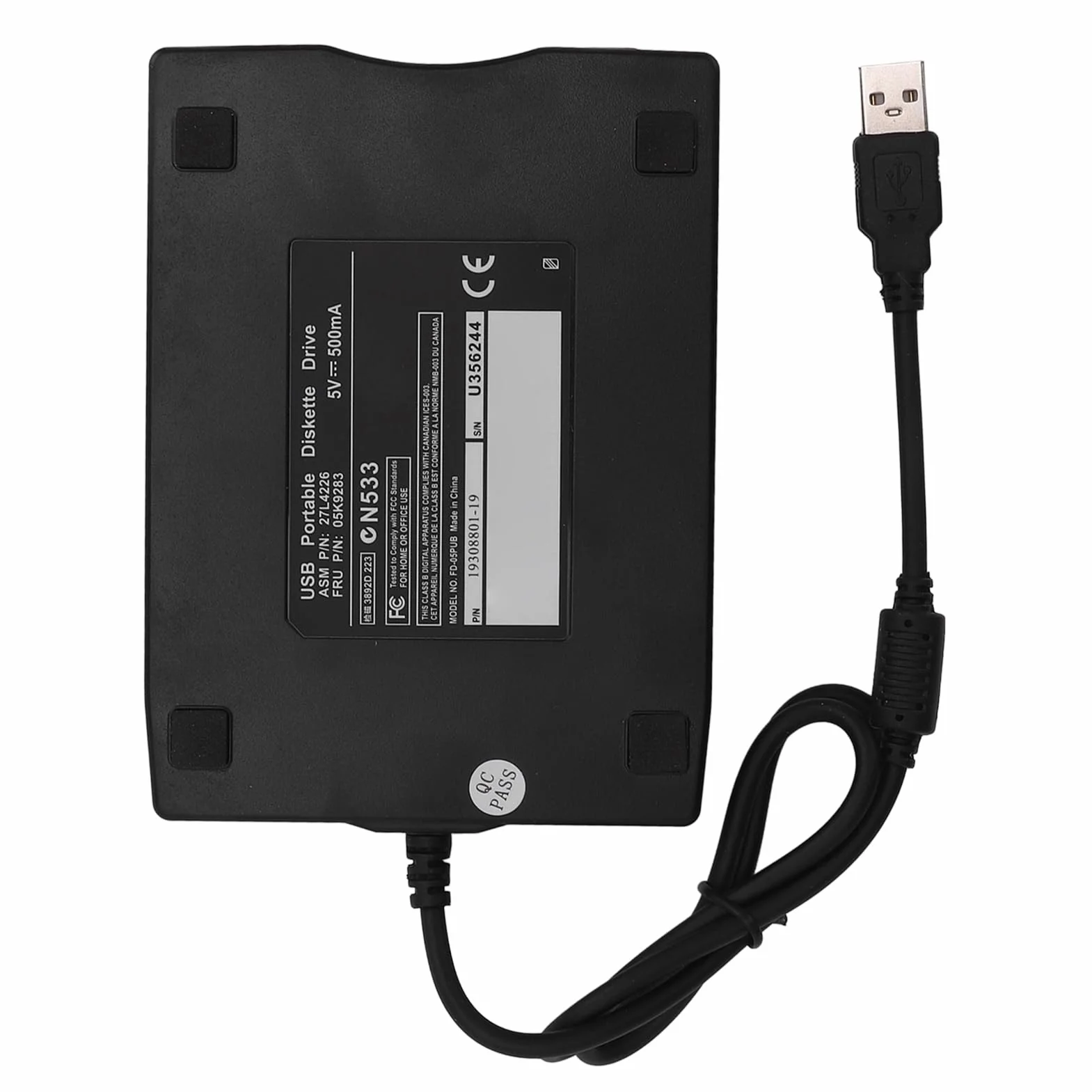 Czytnik Dyskietek USB, 3,5-calowy Zewnętrzny Cichy Napęd Dyskietek, Przenośny Napęd Dyskietek FDD do Laptopa PC