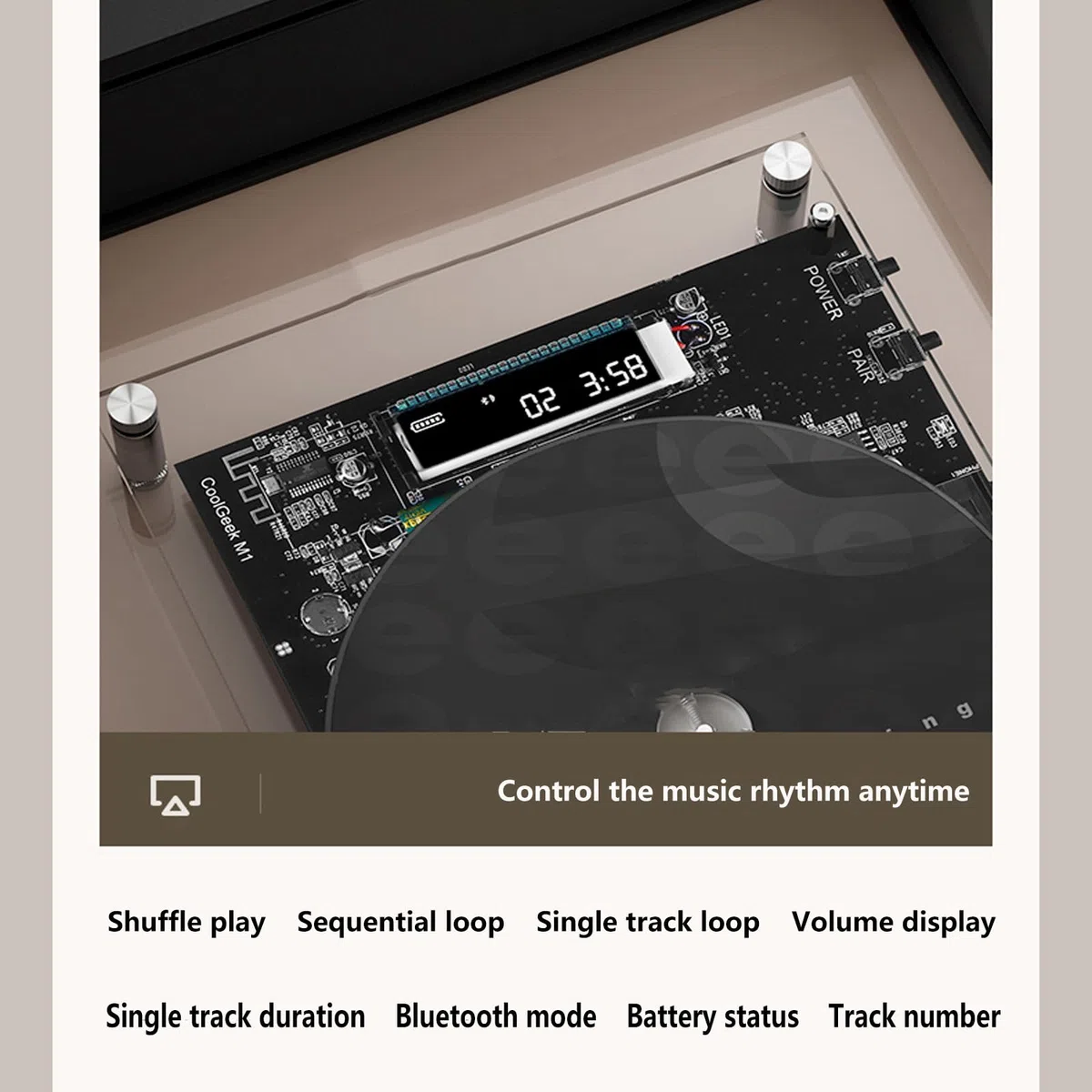 Odtwarzacz CD z wyjściem Bluetooth i AUX, dekoracyjna ramka na zdjęcia z pilotem zdalnego sterowania, obsługuje CD-DA/CD-R/CD-RW, idealna do dekoracji domu i biura